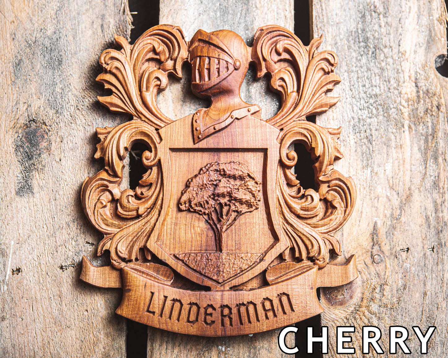 Custom Carved Coat of Arms, Unique Wedding Gift, Solid Hardwood Family Crests, Unique Handmade Gift