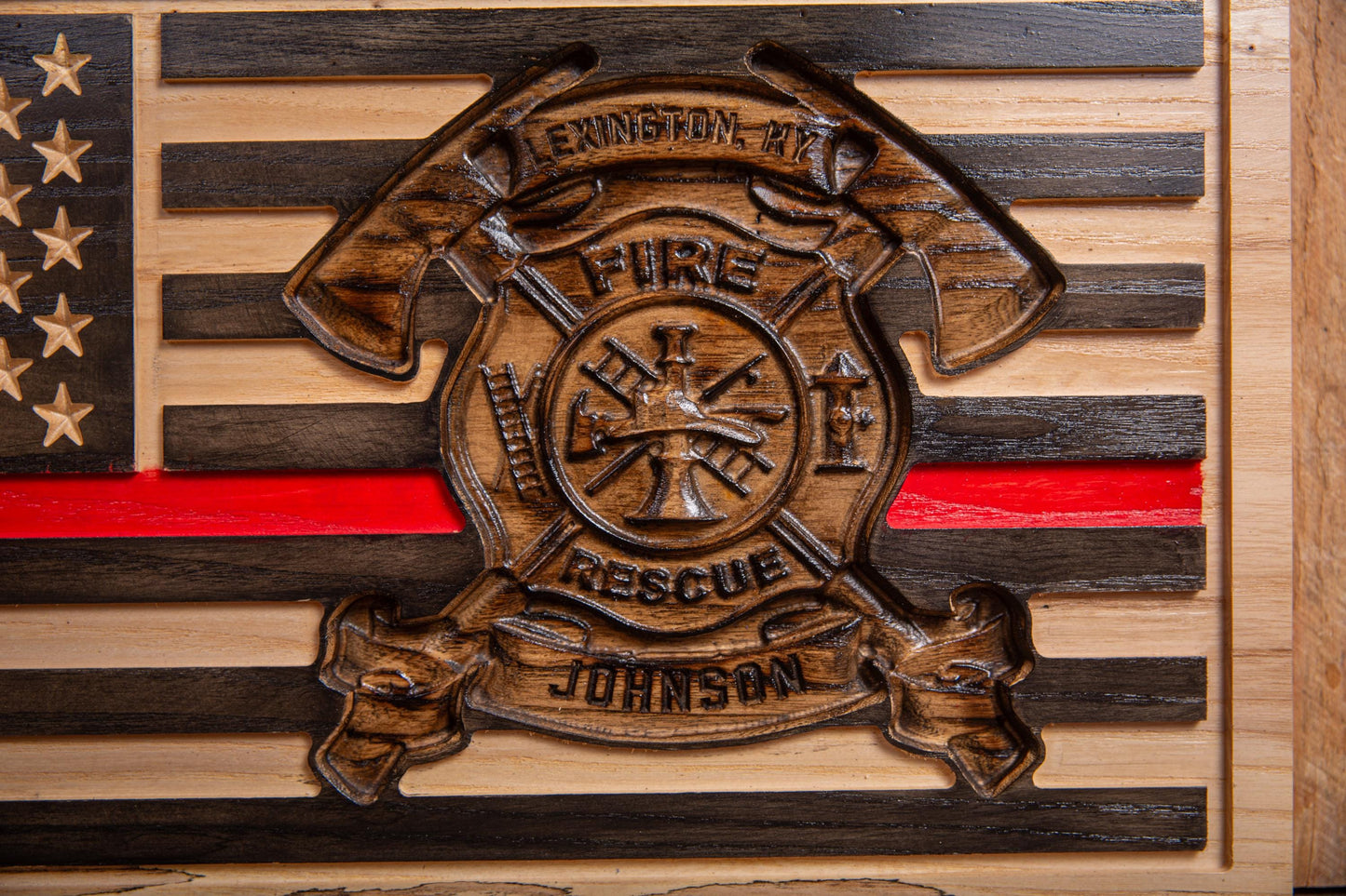 Personalized Thin Red Line Flag, Firefighter Retirement Gift, Unique Handmade Gift