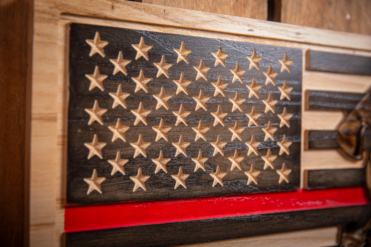 Personalized Thin Red Line Flag, Firefighter Retirement Gift, Unique Handmade Gift