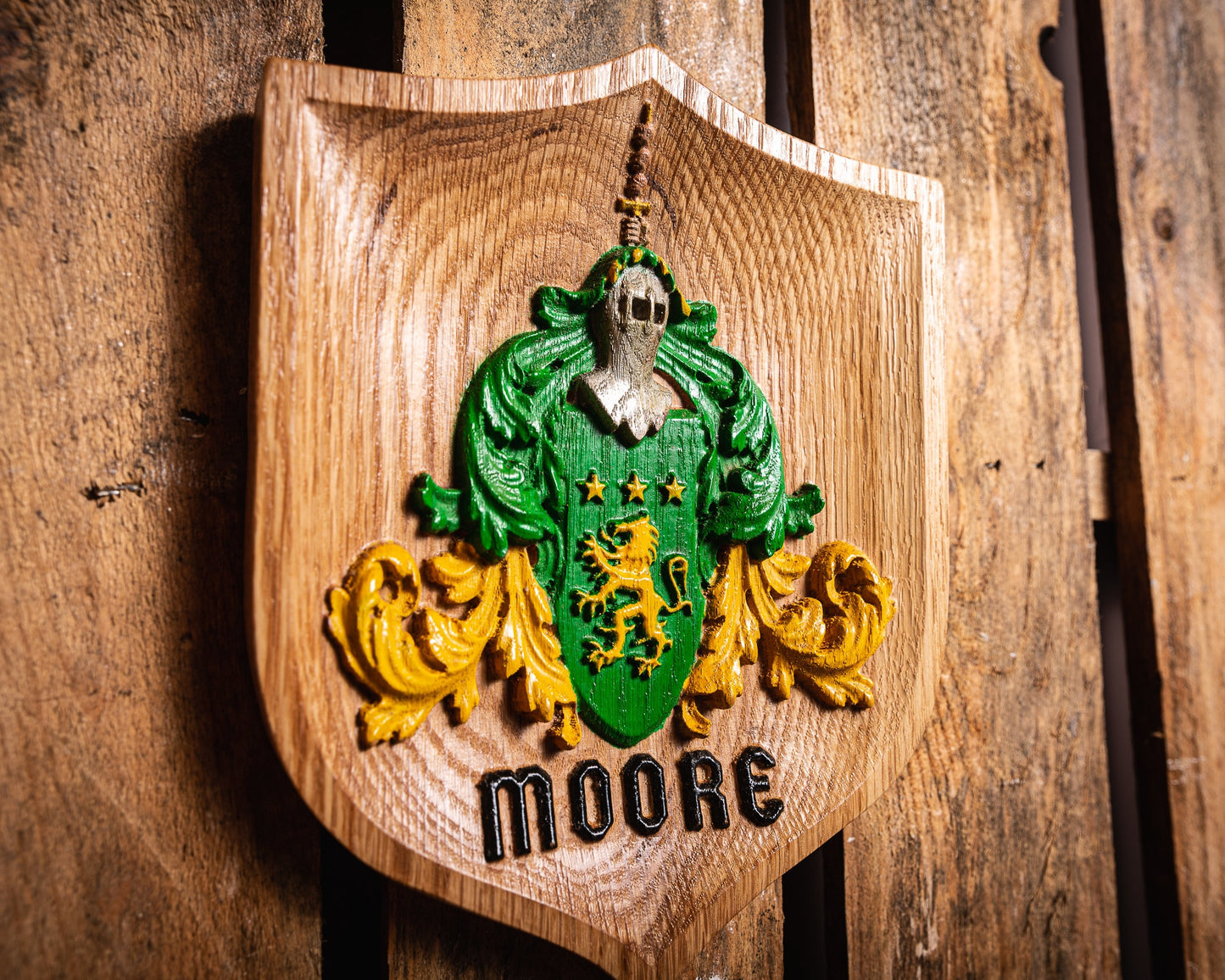 Oak Family Crest Plaque | Coat of Arms | Heraldry | Custom Wedding Gift | Family Tree | Gifts for Dad | Unique Handmade Gift