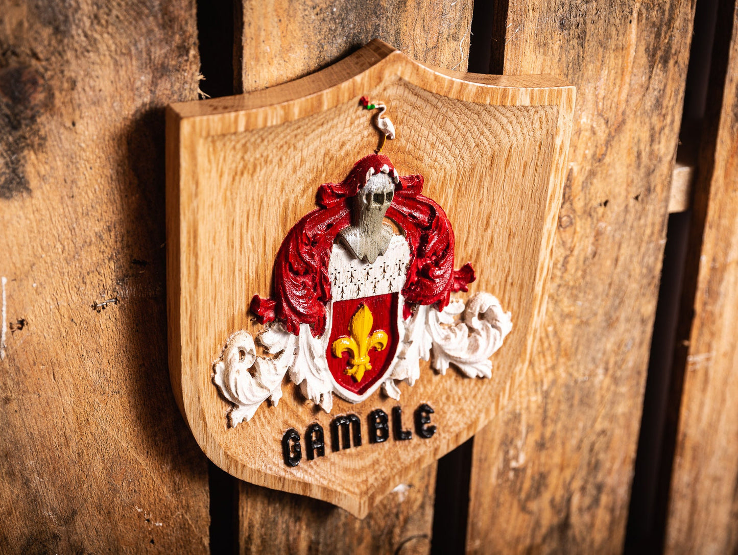 Oak Family Crest Plaque | Coat of Arms | Heraldry | Custom Wedding Gift | Family Tree | Gifts for Dad | Unique Handmade Gift
