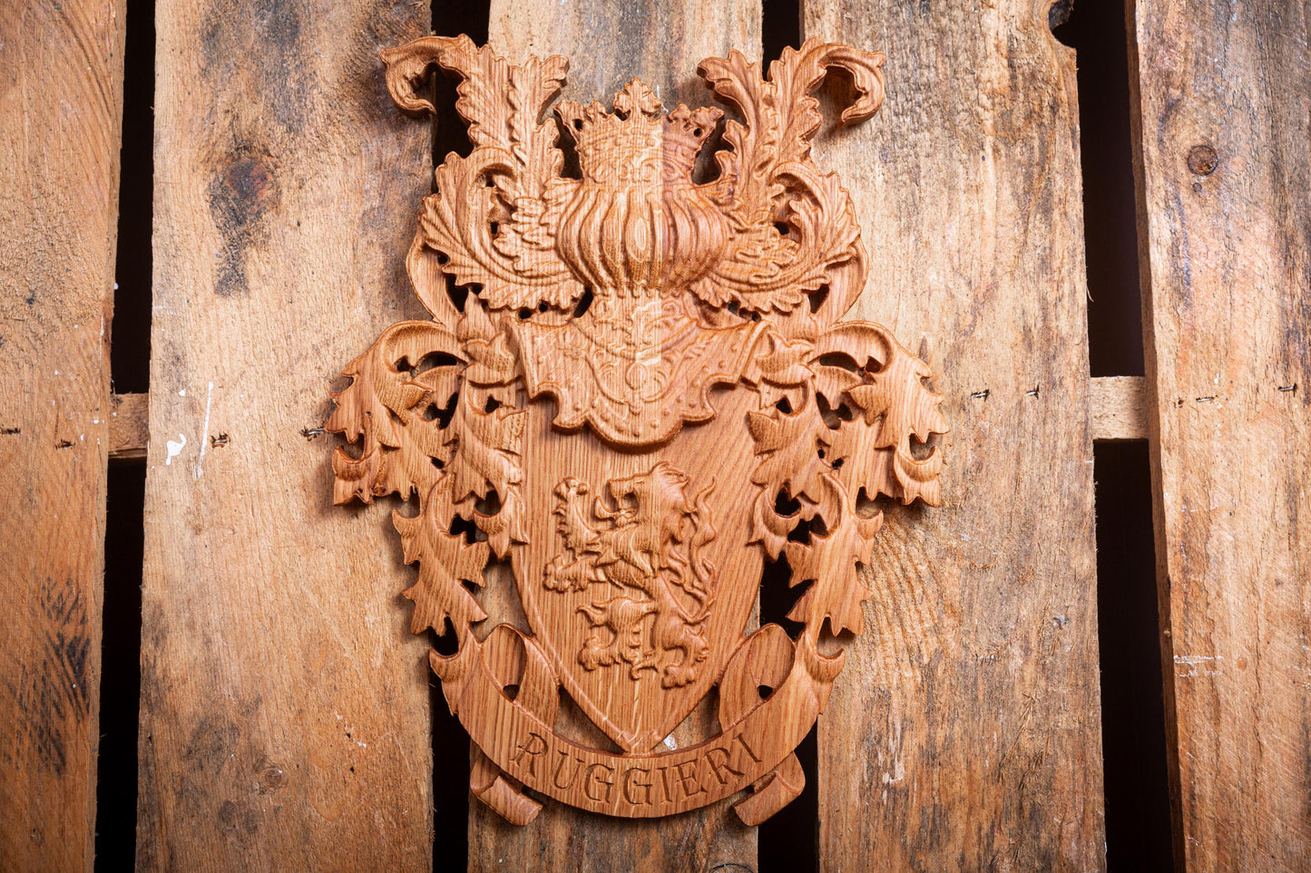 Custom Family Crest - Traditional 5 Year Anniversary Gift - Coat of Arms - Family Name - Unique Handmade Gift