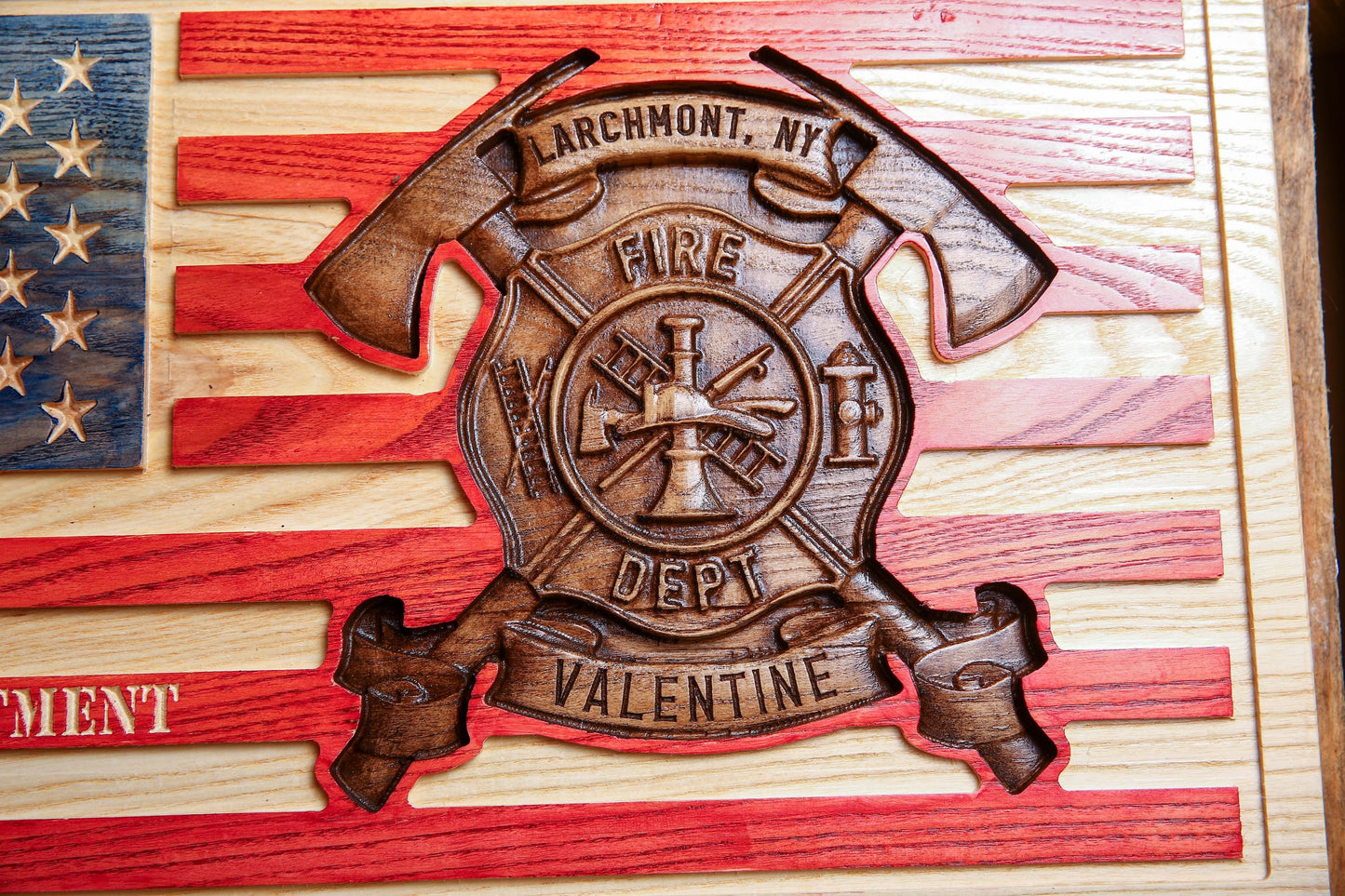 Personalized Firefighter Flag Retirement Gift, Graduation Gift, Unique Handmade Gift