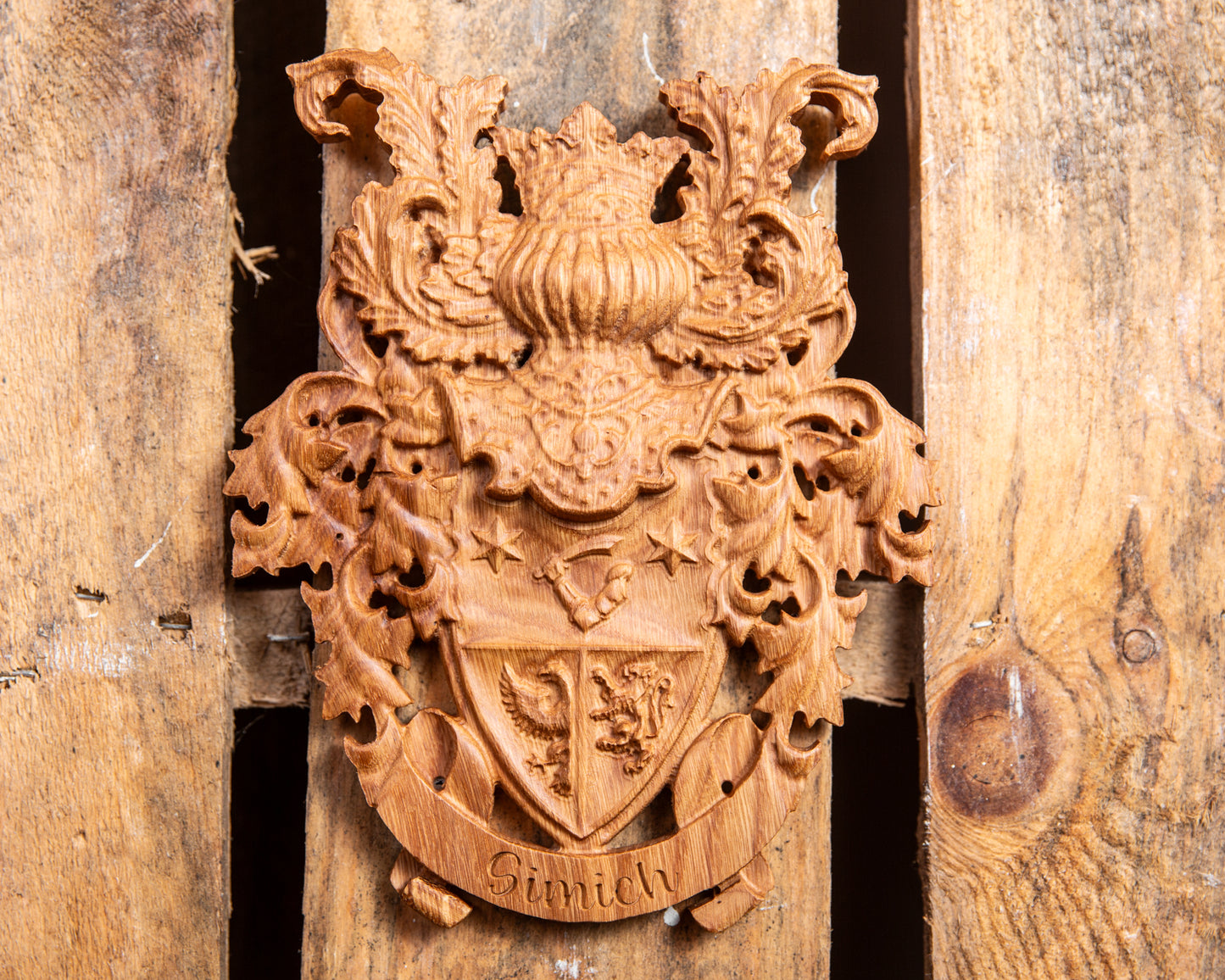 Custom Family Crest Plaque – The Crowned Heritage Crest