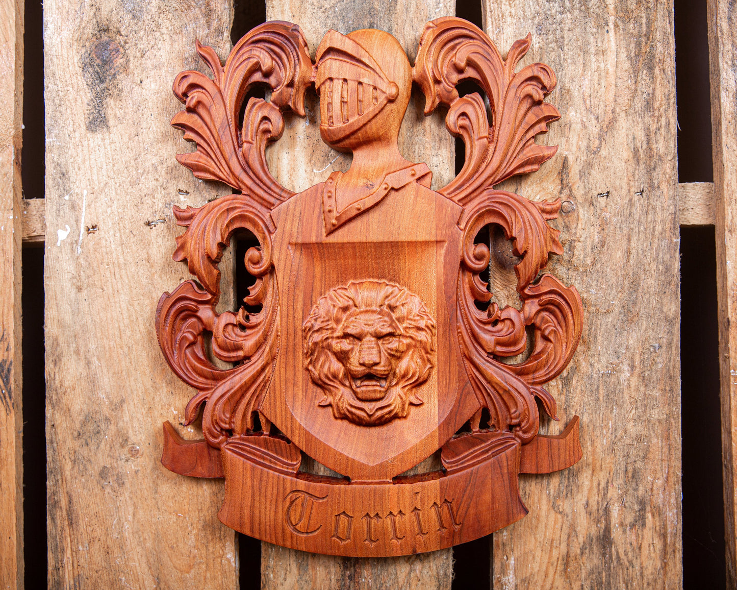 Custom Carved Coat of Arms, Unique Wedding Gift, Solid Hardwood Family Crests, Unique Handmade Gift