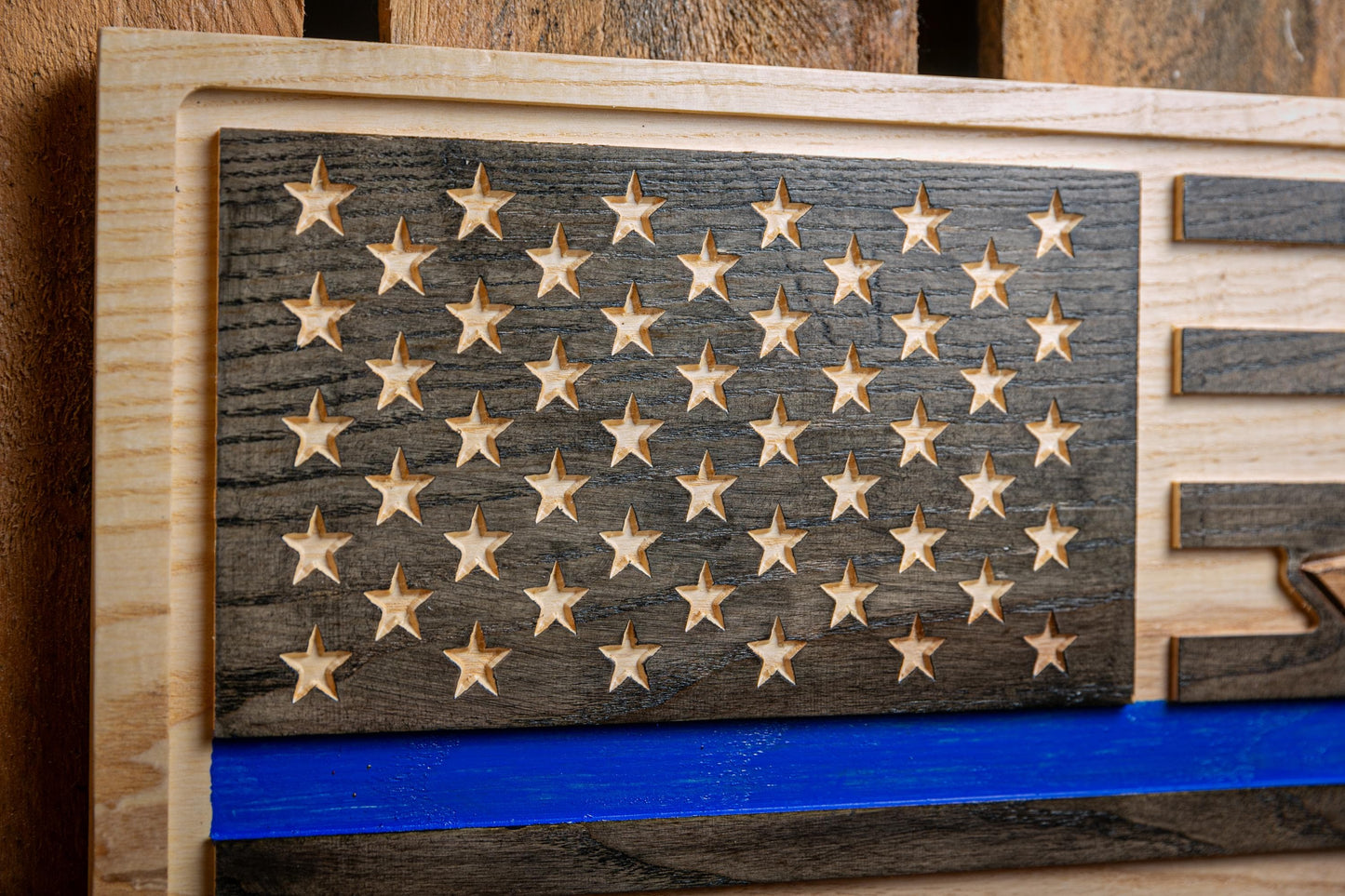 Personalized Police Retirement Gift, Custom Thin Blue Line Flag, Unique Handmade Gift