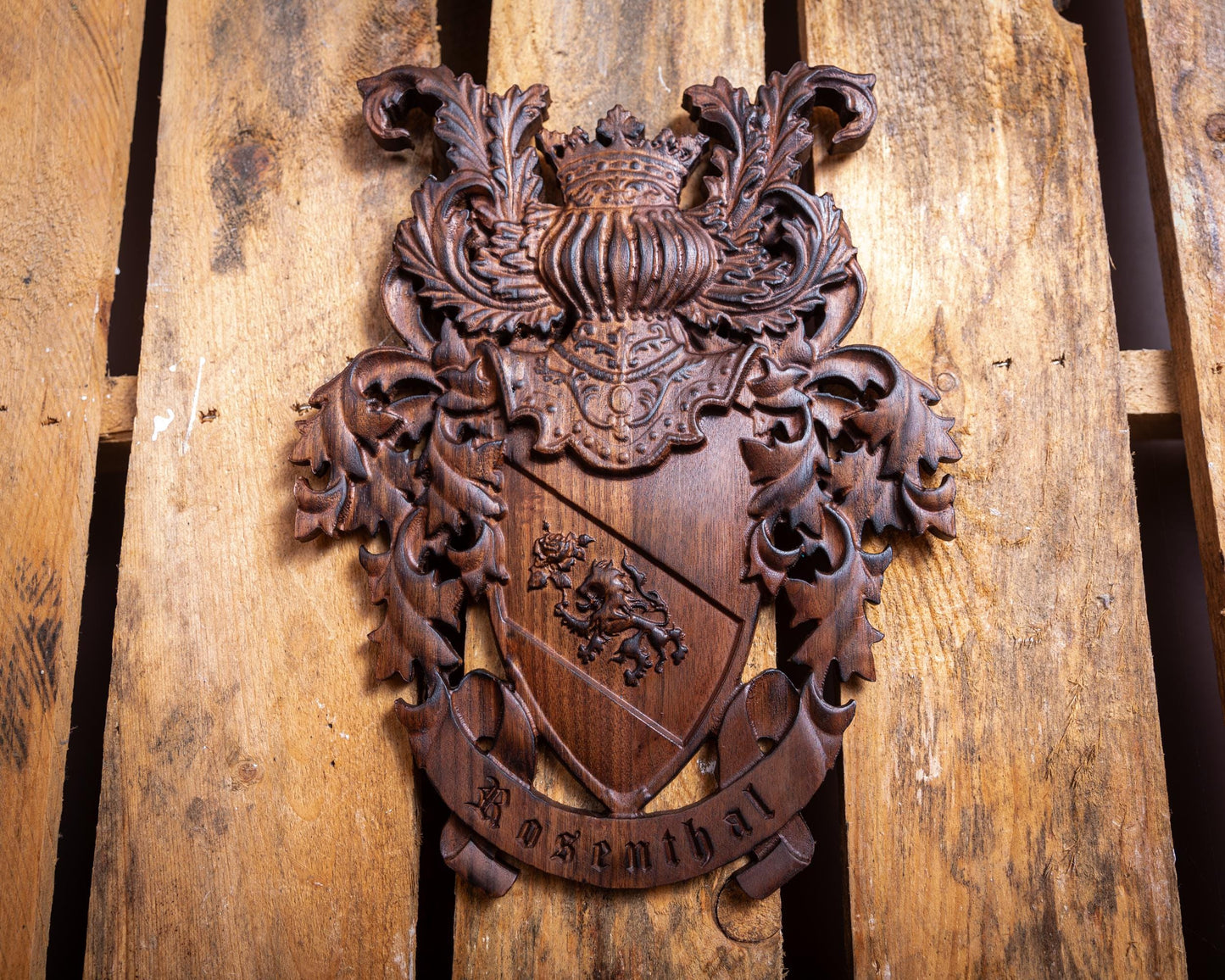 Custom Family Crest - Traditional 5 Year Anniversary Gift - Coat of Arms - Family Name - Unique Handmade Gift