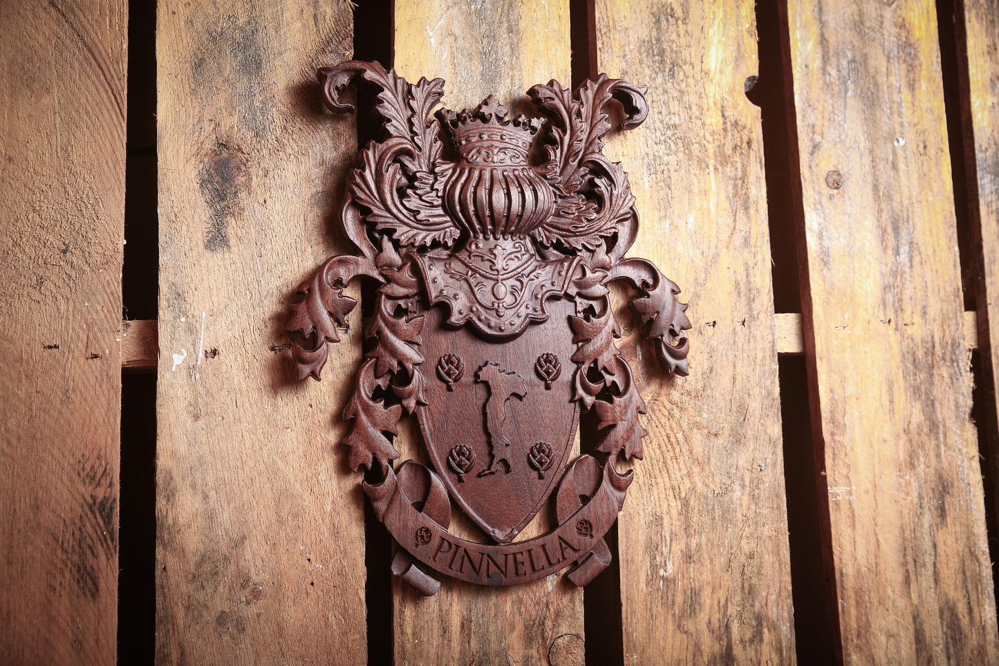 Custom Family Crest - Traditional 5 Year Anniversary Gift - Coat of Arms - Family Name - Unique Handmade Gift