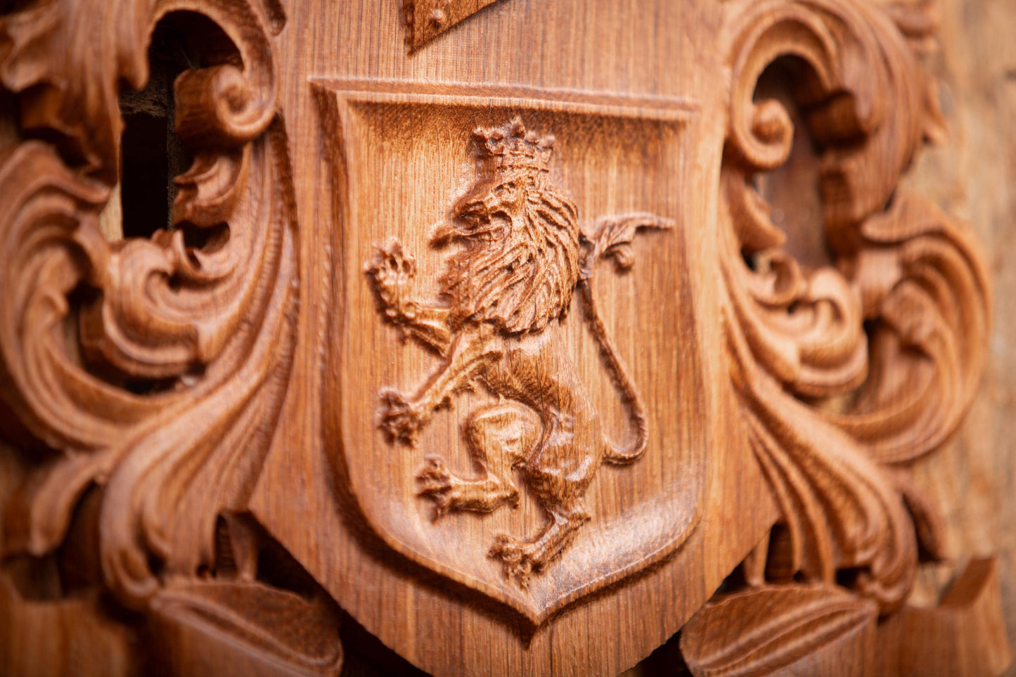 Custom Family Crest Wall Sign Carving - Family Name Sign - Established Date Sign - Wood Coat of Arms - Unique Handmade Gift