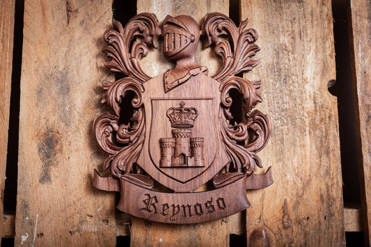 Personalized Family Crest | Unique 5 Year Anniversary Gift | Unique Handmade Gift | Custom Gift for Groom | Coat of Arms Wall Decor