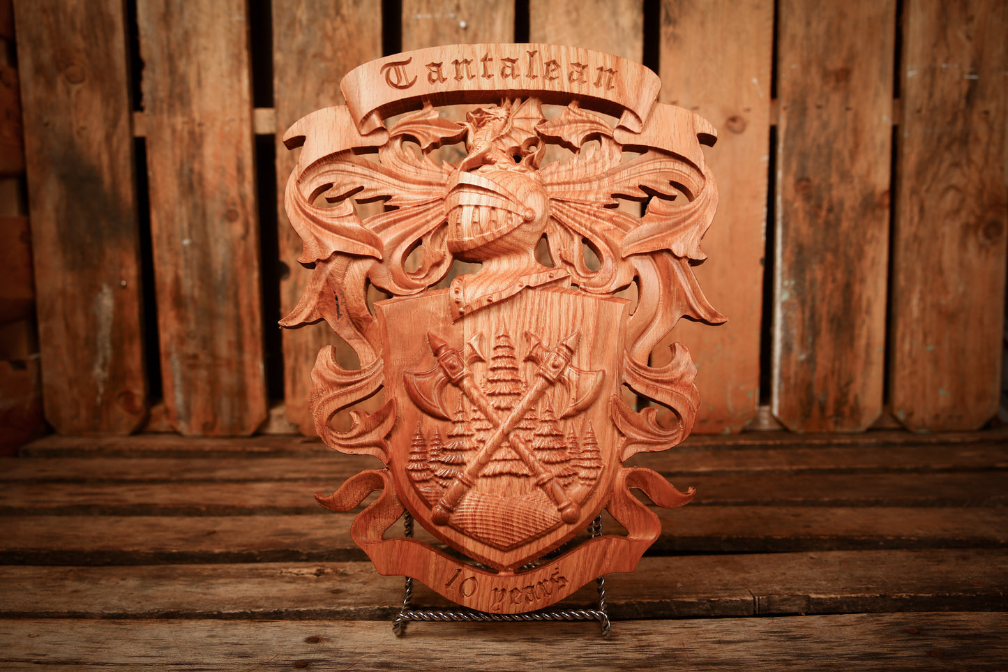 The Knight’s Legacy Crest — Custom Crafted Coat of Arms Plaque