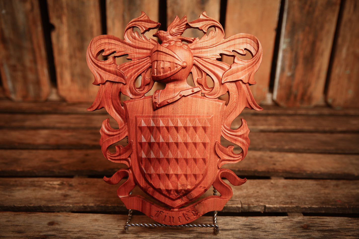 The Knight’s Legacy Crest — Custom Crafted Coat of Arms Plaque
