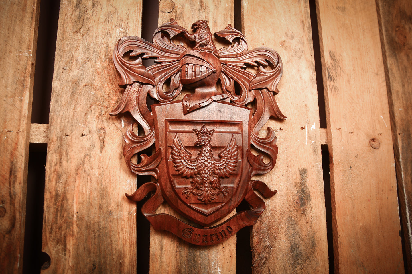 The Knight’s Legacy Crest — Custom Crafted Coat of Arms Plaque