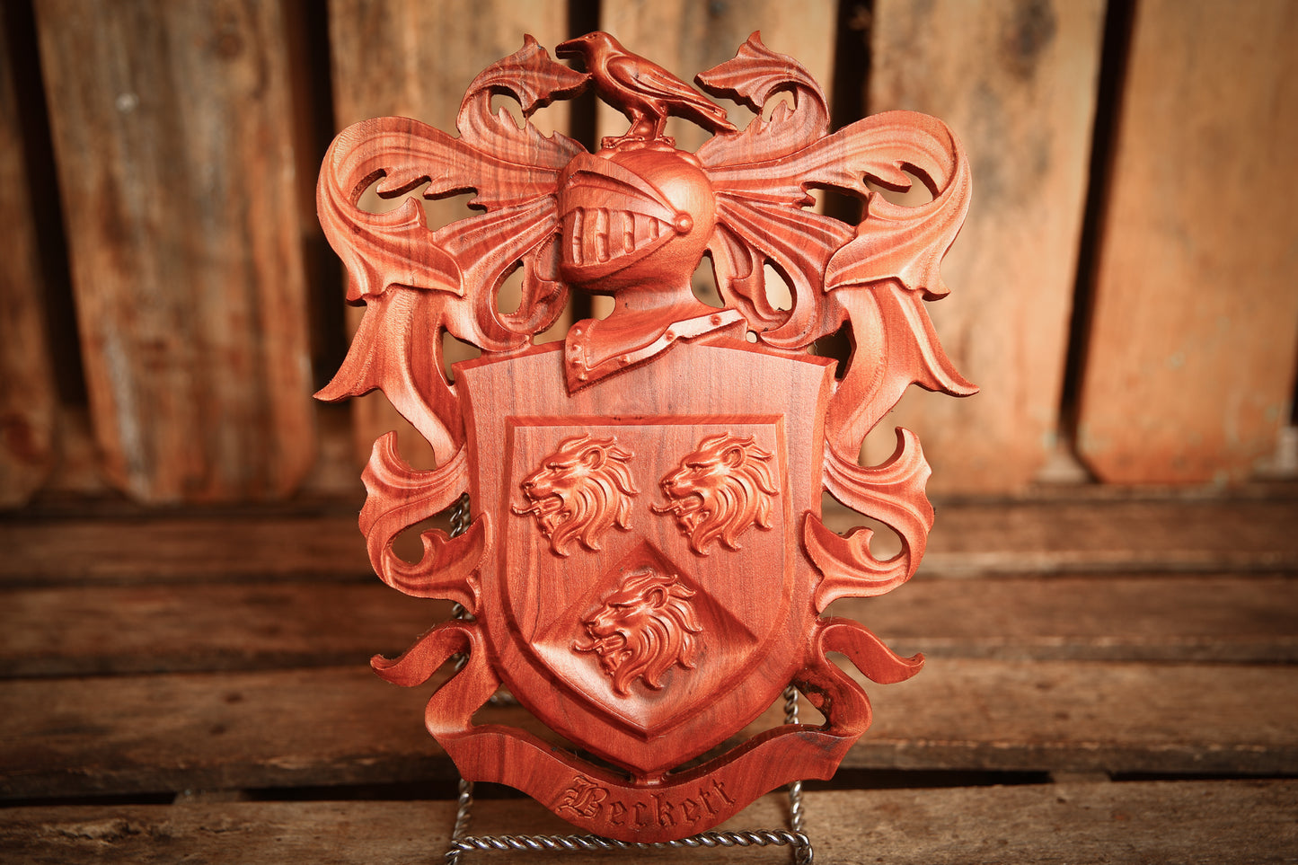 The Knight’s Legacy Crest — Custom Crafted Coat of Arms Plaque