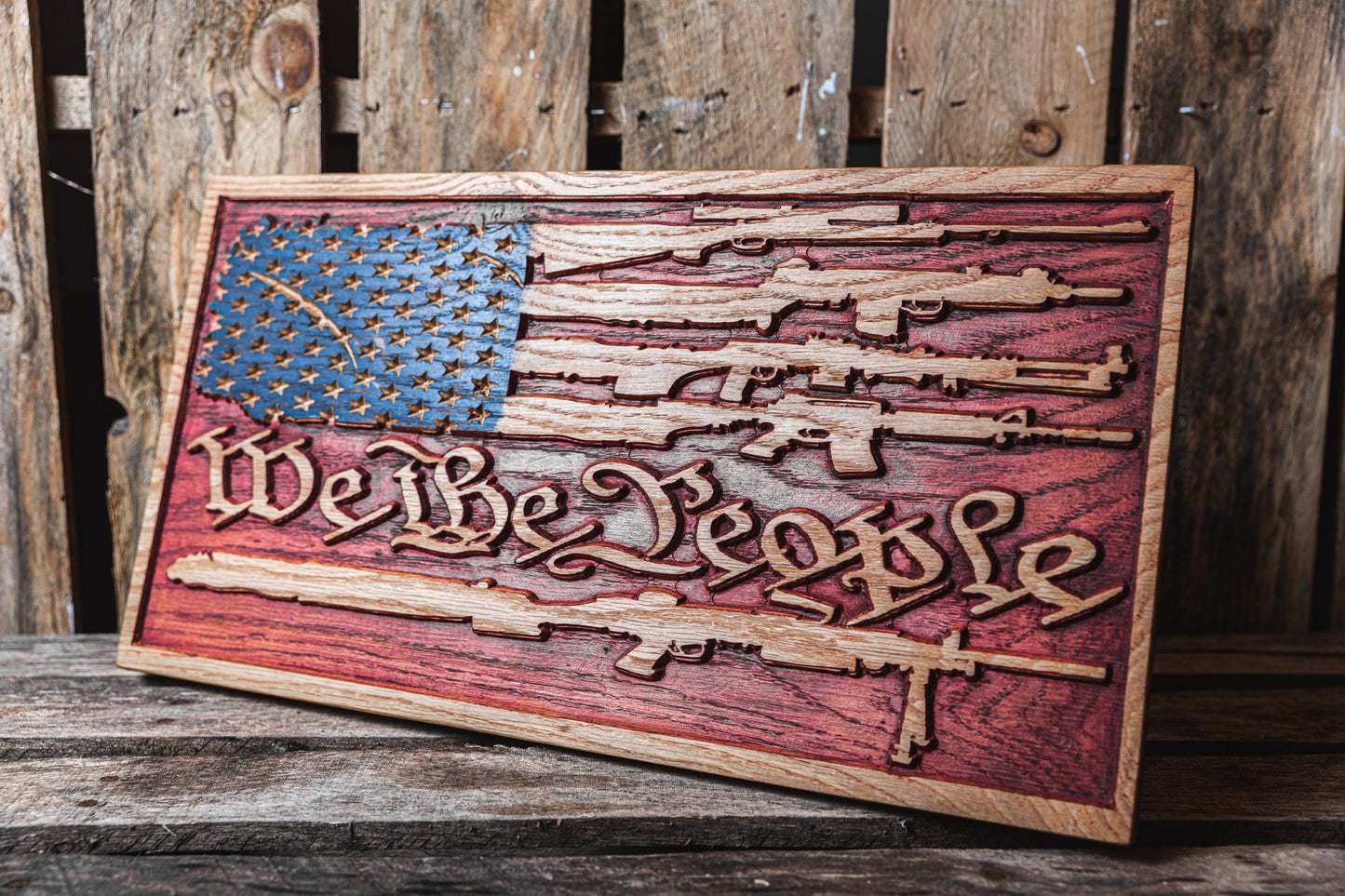 Wood American Flag Concealment Furniture, Hidden Gun Storage, Secret Compartment, Gun Cabinet, Pistol Case, Unique Handmade Gift