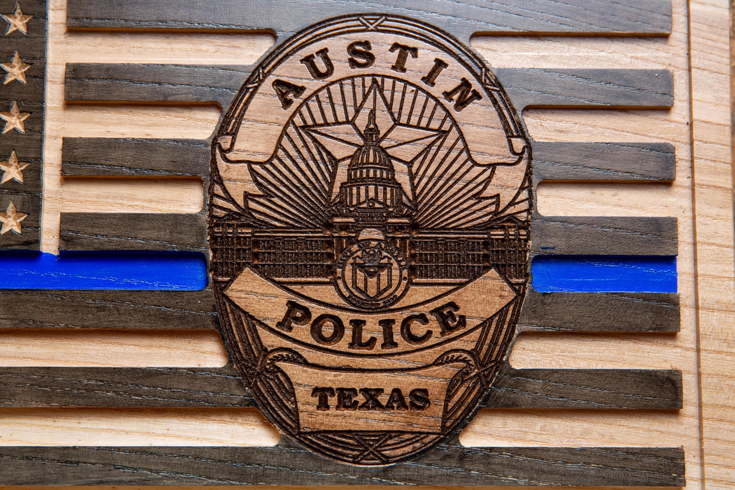 Personalized Police Retirement Gift, Custom Thin Blue Line Flag, Unique Handmade Gift