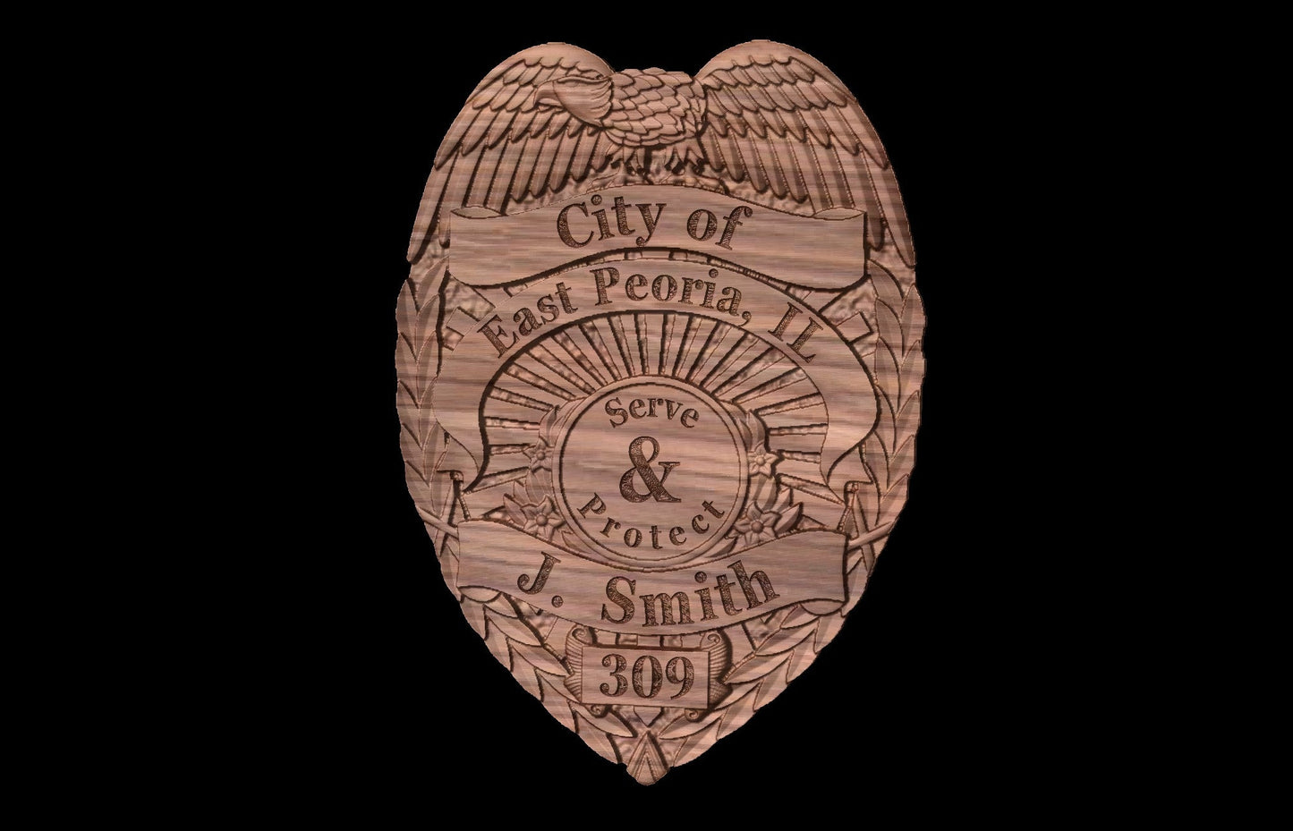 Personalized Police Retirement Gift - Custom Walnut Police Badge Plaque - NYPD - CPD - LAPD - Handmade Gift