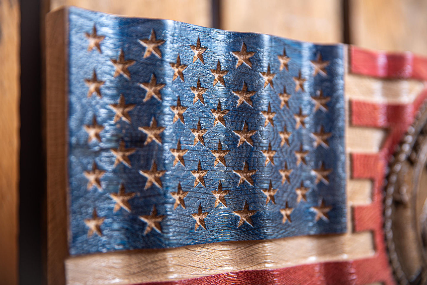 Personalized Military Wavy Flag, Retirement Gift, Graduation Present, Wood Plaque, Handmade Gift
