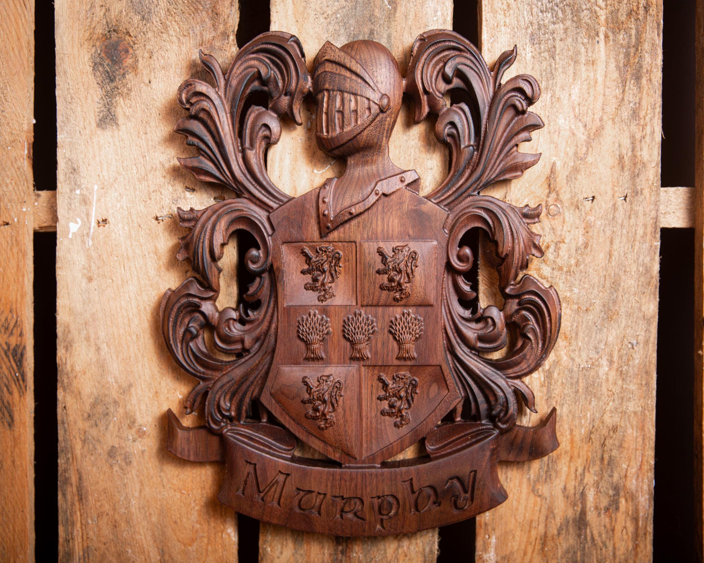 Personalized Family Crest | Unique 5 Year Anniversary Gift | Unique Handmade Gift | Custom Gift for Groom | Coat of Arms Wall Decor