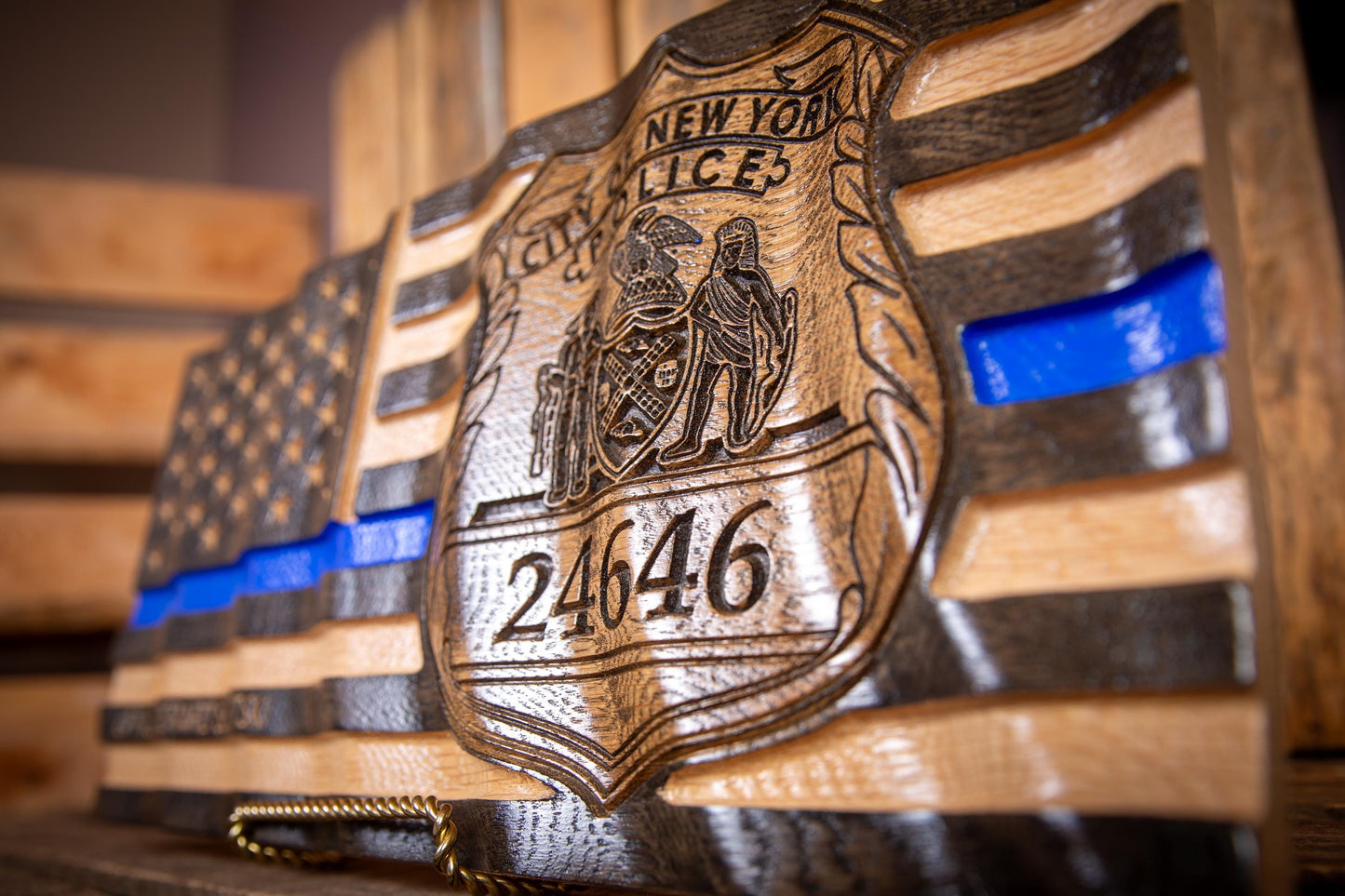 Ultimate NYPD Personalized Thin Blue Line Flag | Police Officer Gift | Badge | Police Retirement Gift | Police Graduation | New York