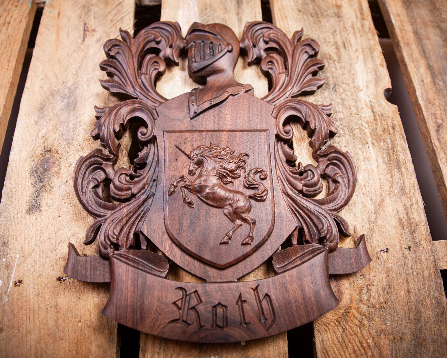 Personalized Family Crest | Unique 5 Year Anniversary Gift | Unique Handmade Gift | Custom Gift for Groom | Coat of Arms Wall Decor