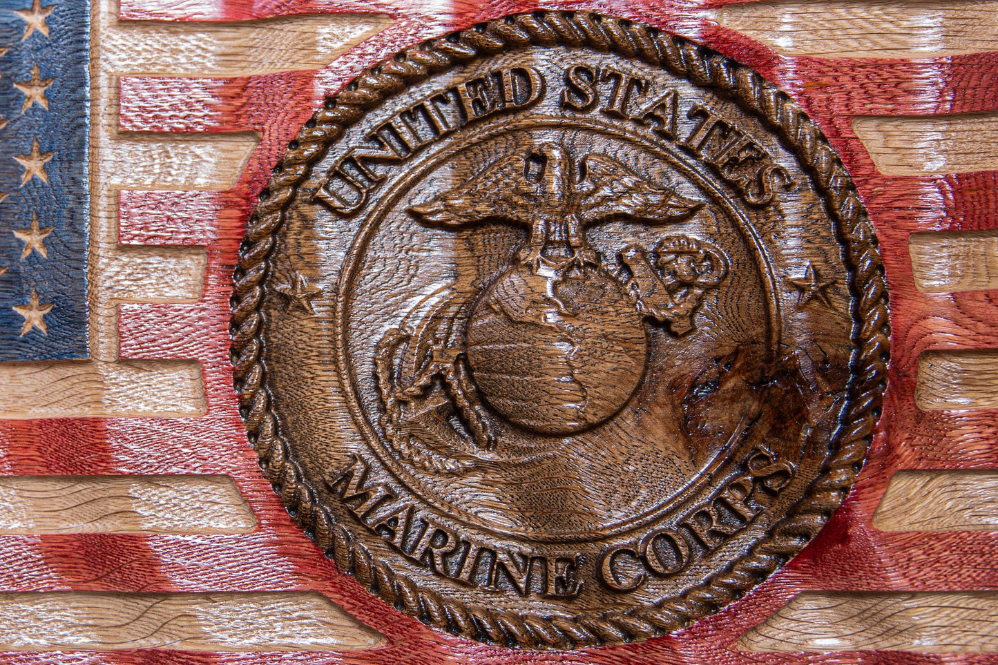 Personalized Military Wavy Flag, Retirement Gift, Graduation Present, Wood Plaque, Handmade Gift