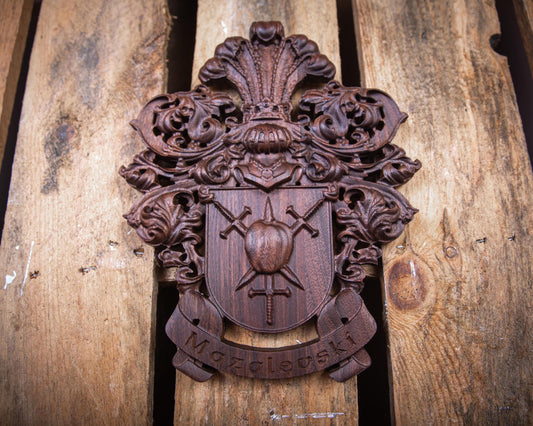 Personalized Wood Family Crest Sign - Wedding Crest - Established Date - Family Name Sign - Wood Wall Art - Unique Handmade Gift