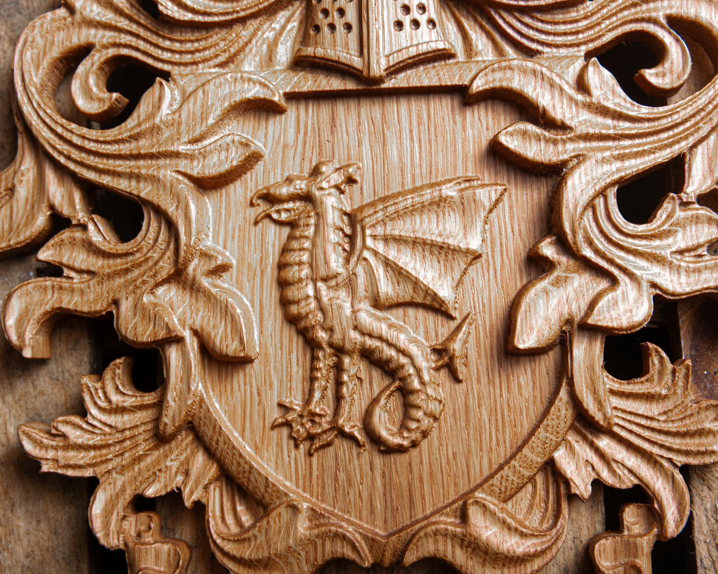 Custom Family Crest Wall Sign Carving - Family Name Sign - Established Date Sign - Wood Coat of Arms - Unique Handmade Gift