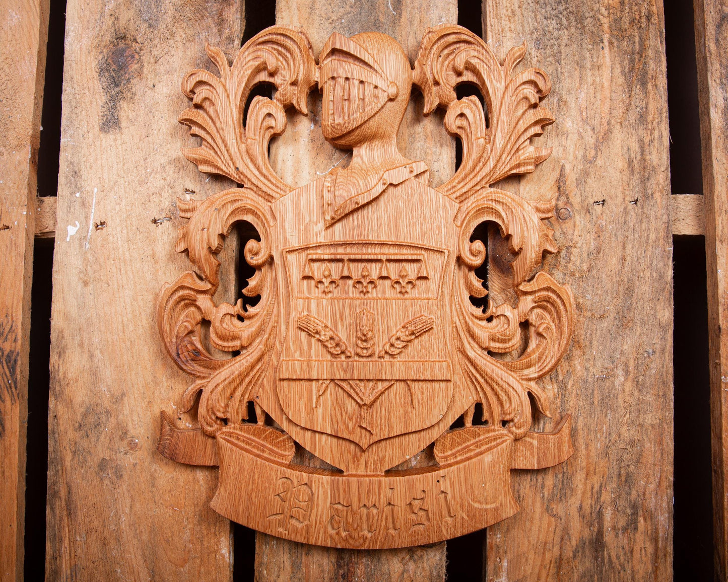 Personalized Family Crest | Unique 5 Year Anniversary Gift | Unique Handmade Gift | Custom Gift for Groom | Coat of Arms Wall Decor