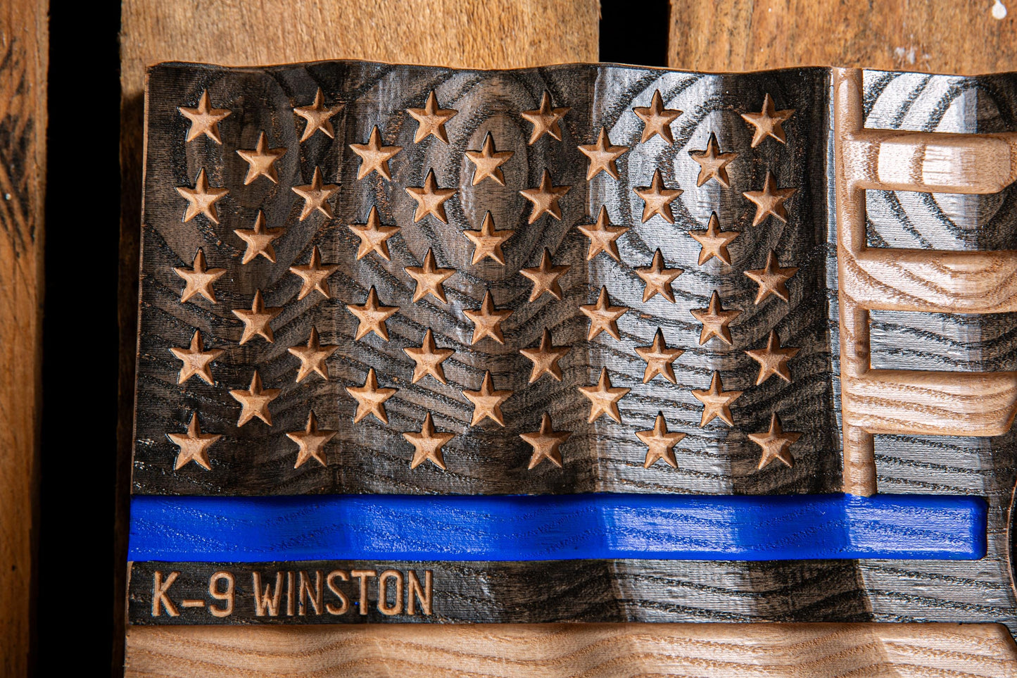 Ultimate Police Officer Gift | Wavy Thin Blue Line Flag | Custom Badge | Police Academy Graduation | Unique Handmade Gift