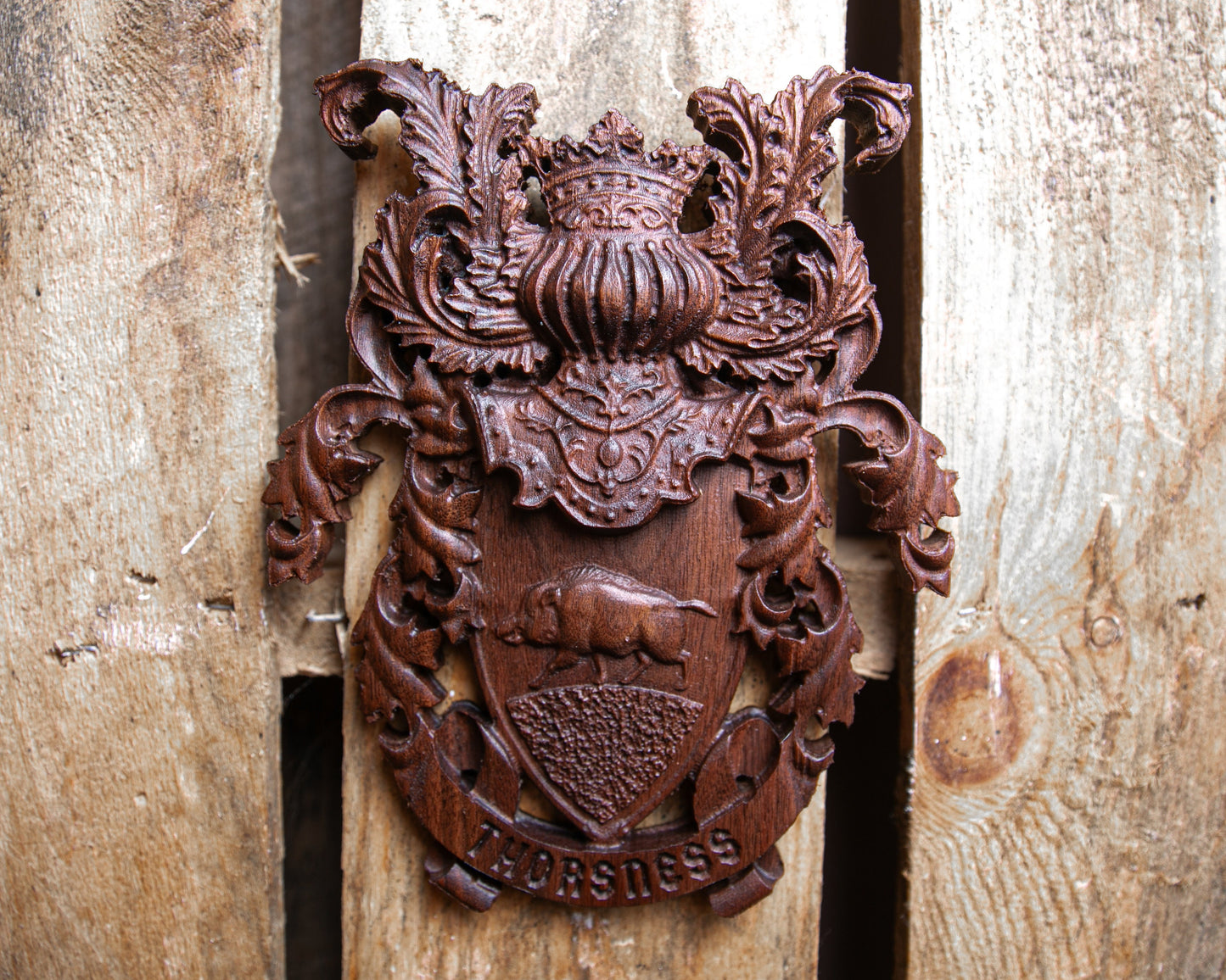 Custom Carved Coat of Arms, Unique Wedding Gift, Solid Hardwood Family Crests, Unique Handmade Gift