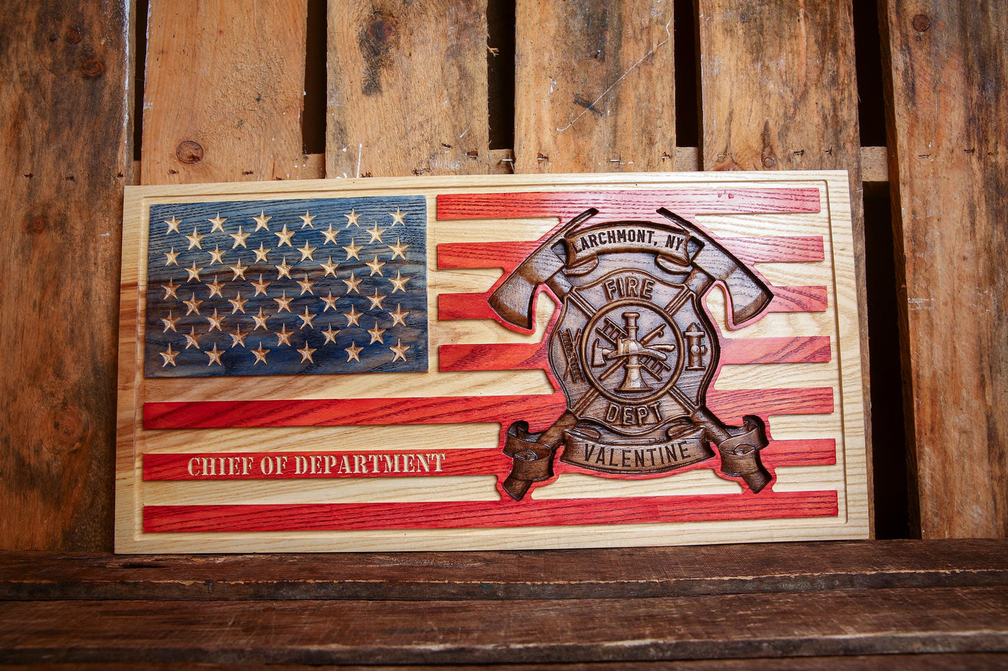 Personalized Firefighter Flag Retirement Gift, Graduation Gift, Unique Handmade Gift