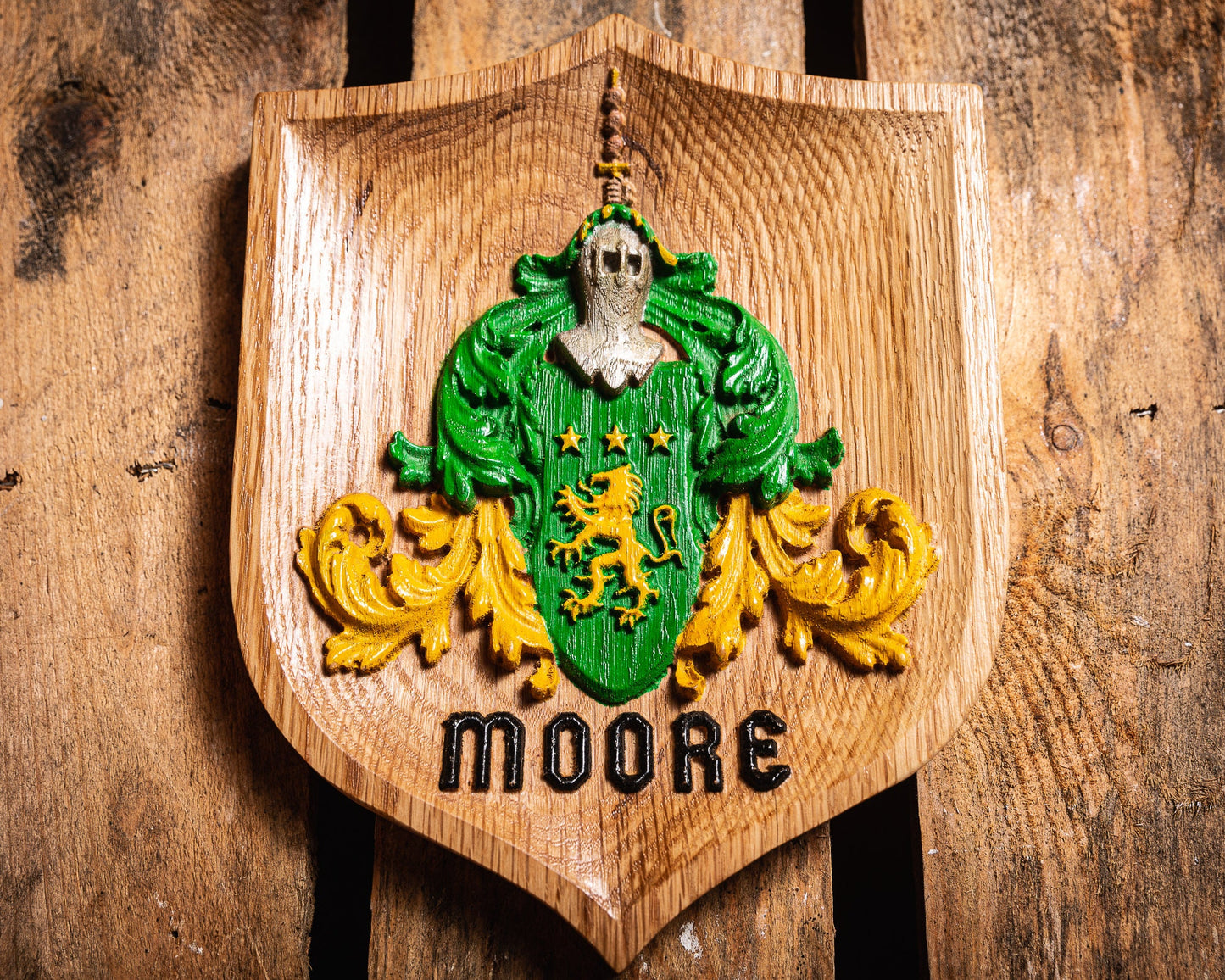 Oak Family Crest Plaque | Coat of Arms | Heraldry | Custom Wedding Gift | Family Tree | Gifts for Dad | Unique Handmade Gift