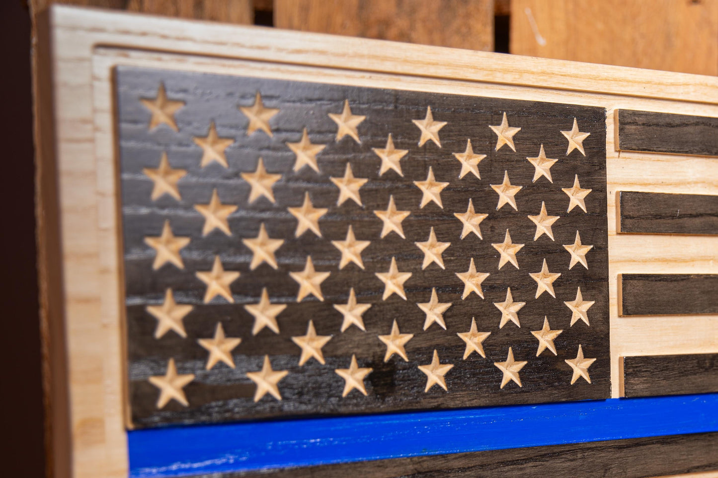 Unique Police Retirement Gift, Custom Thin Blue Line Flag with Personalized 3D Badge, Unique Handmade Gift