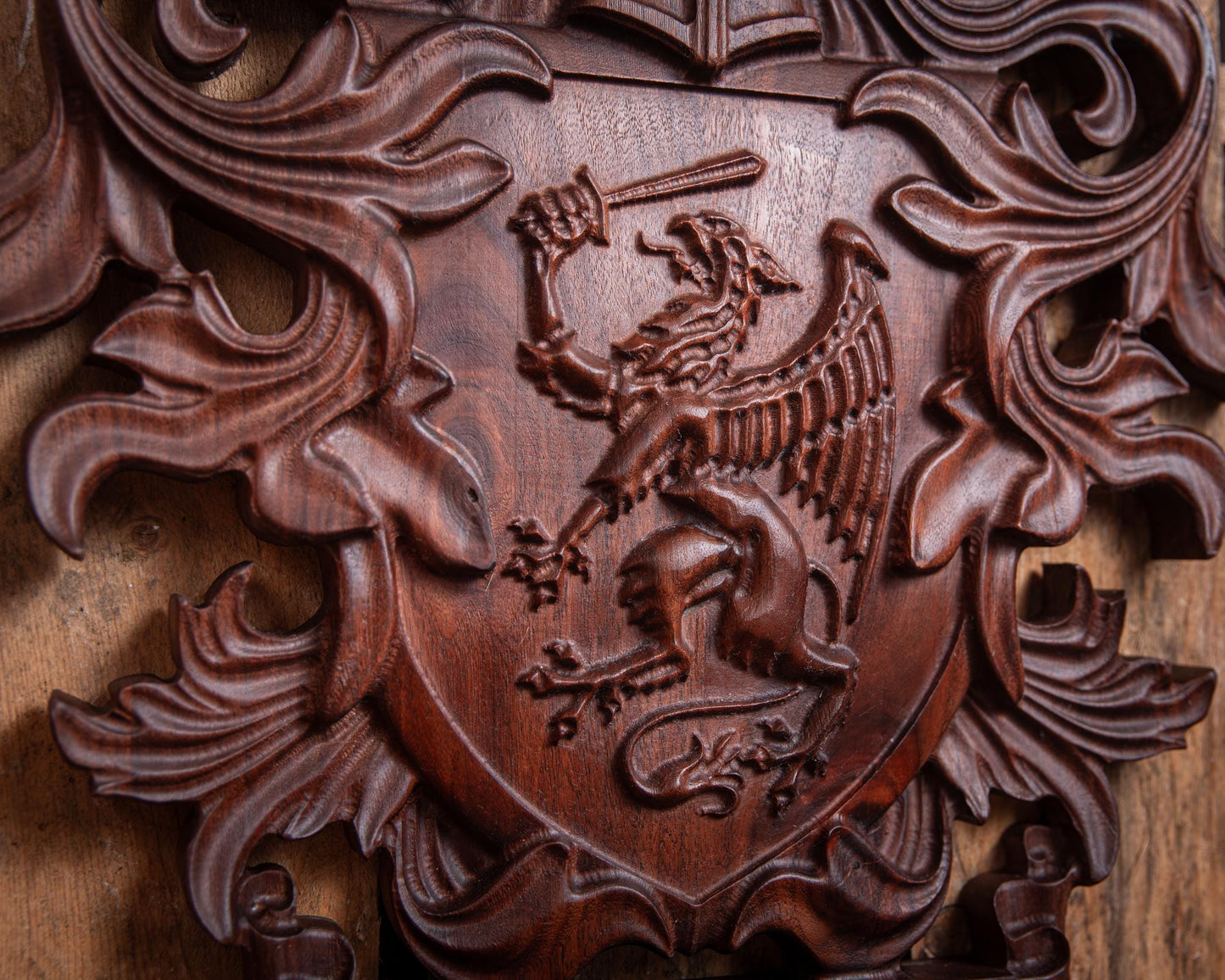 Rustic Family Crest - Custom Wood Coat of Arms - Gift for Dad - Gift for Groom Handmade Gift
