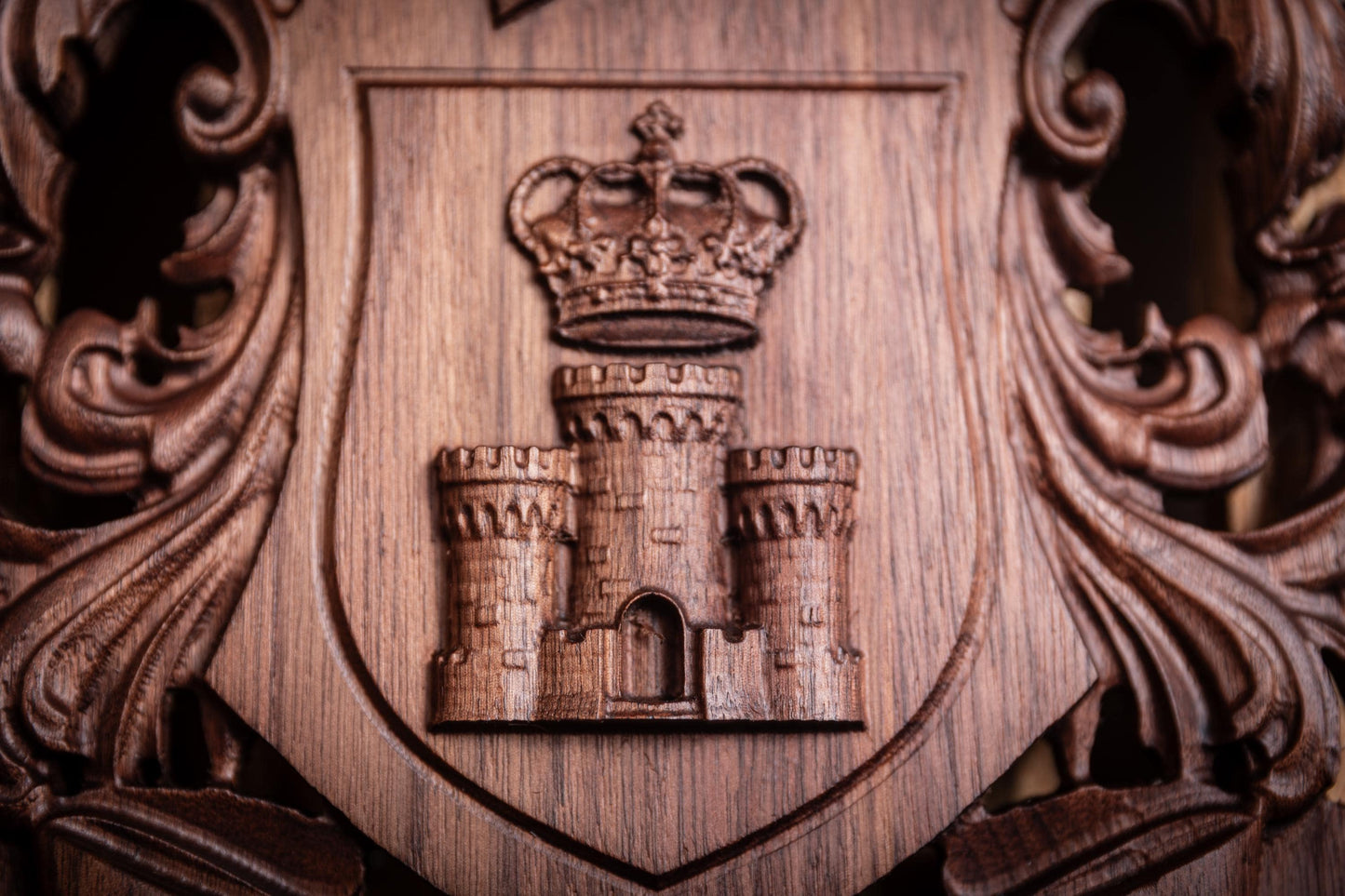 Custom Family Crest Wall Sign Carving - Family Name Sign - Established Date Sign - Wood Coat of Arms - Unique Handmade Gift