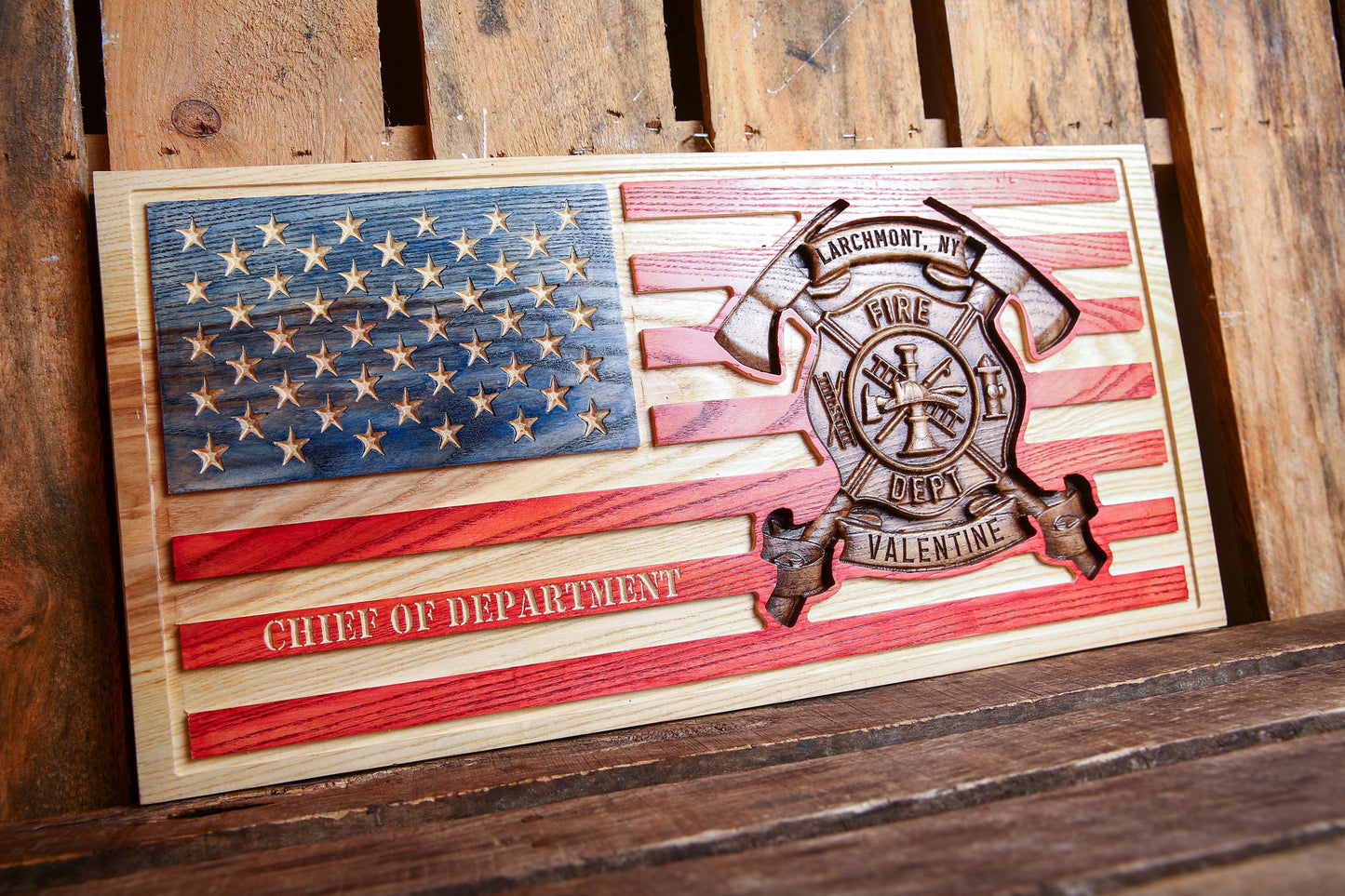 Personalized Firefighter Flag Retirement Gift, Graduation Gift, Unique Handmade Gift