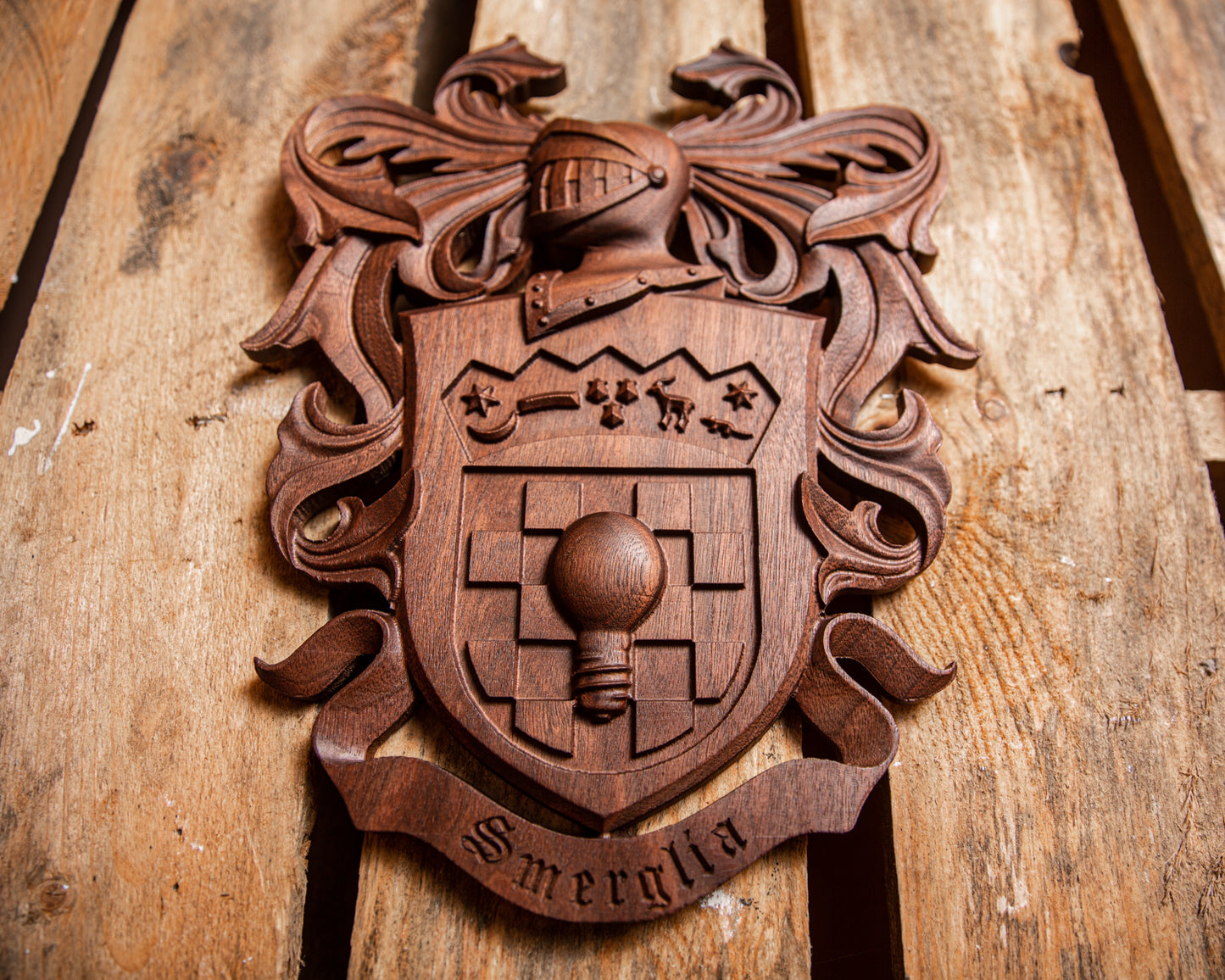 The Knight’s Legacy Crest — Custom Crafted Coat of Arms Plaque