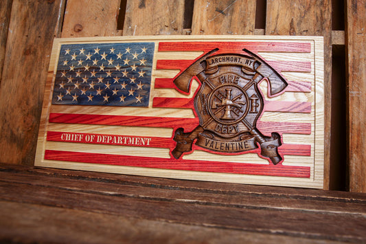 Personalized Firefighter Flag Retirement Gift, Graduation Gift, Unique Handmade Gift
