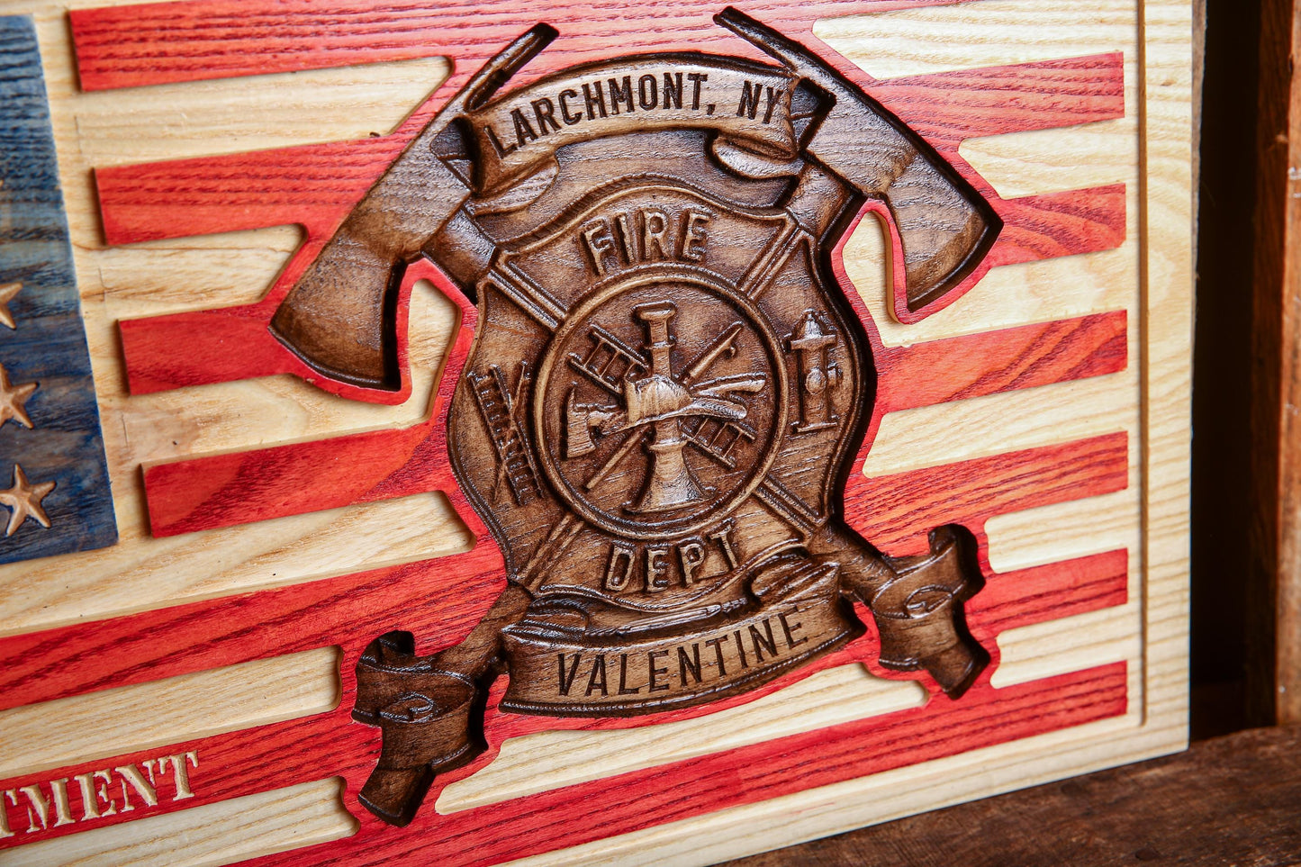 Personalized Firefighter Flag Retirement Gift, Graduation Gift, Unique Handmade Gift