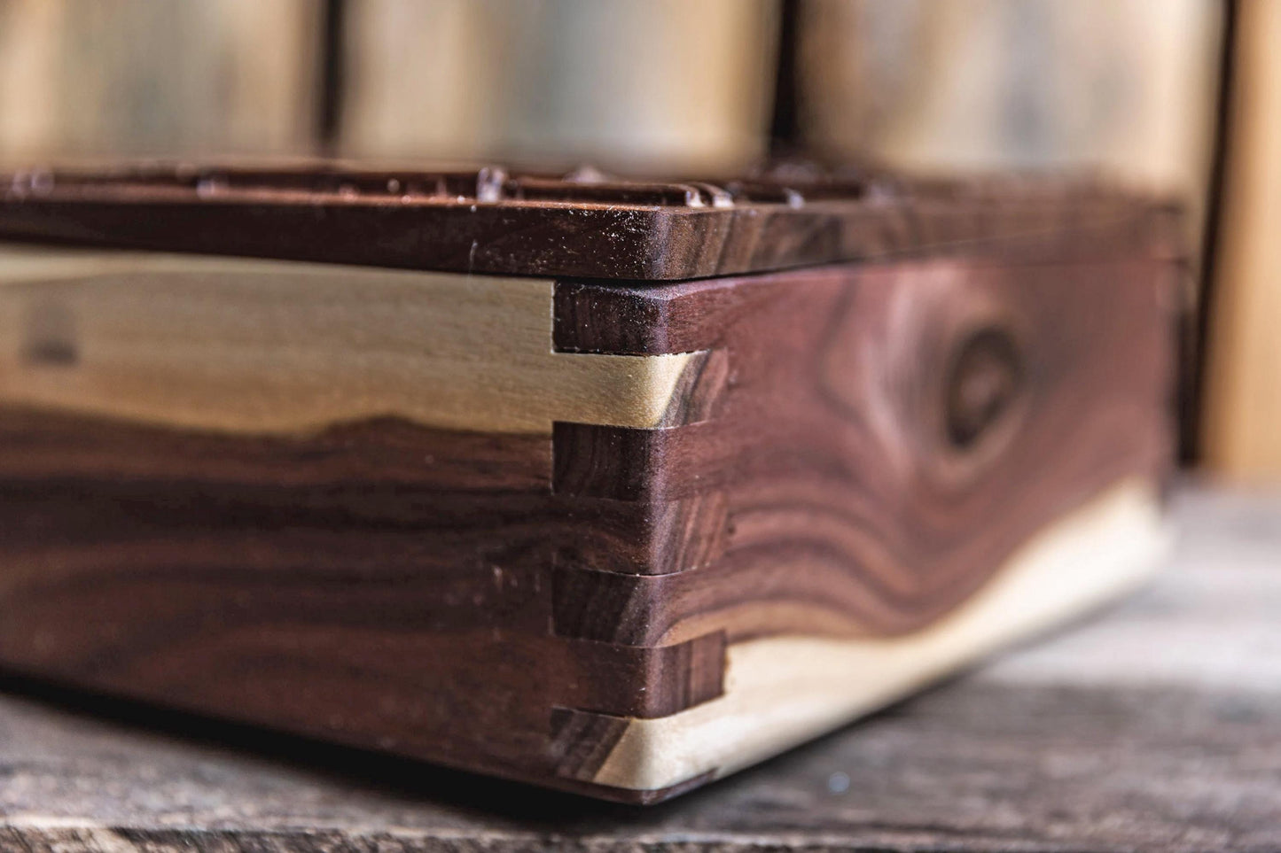 Unique Handmade Walnut Gun Case with 3D Relief Carved Lid