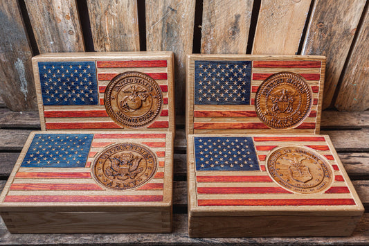 Personalized Military Keepsake Box | Retirement Gift | Army, Navy, Air Force, Marine Corps, Coast Guard