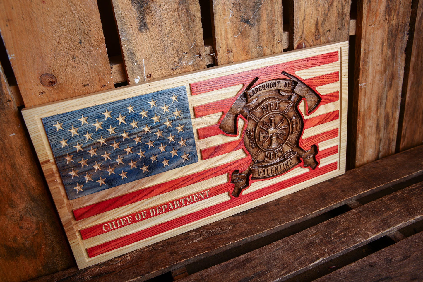 Personalized Firefighter Flag Retirement Gift, Graduation Gift, Unique Handmade Gift