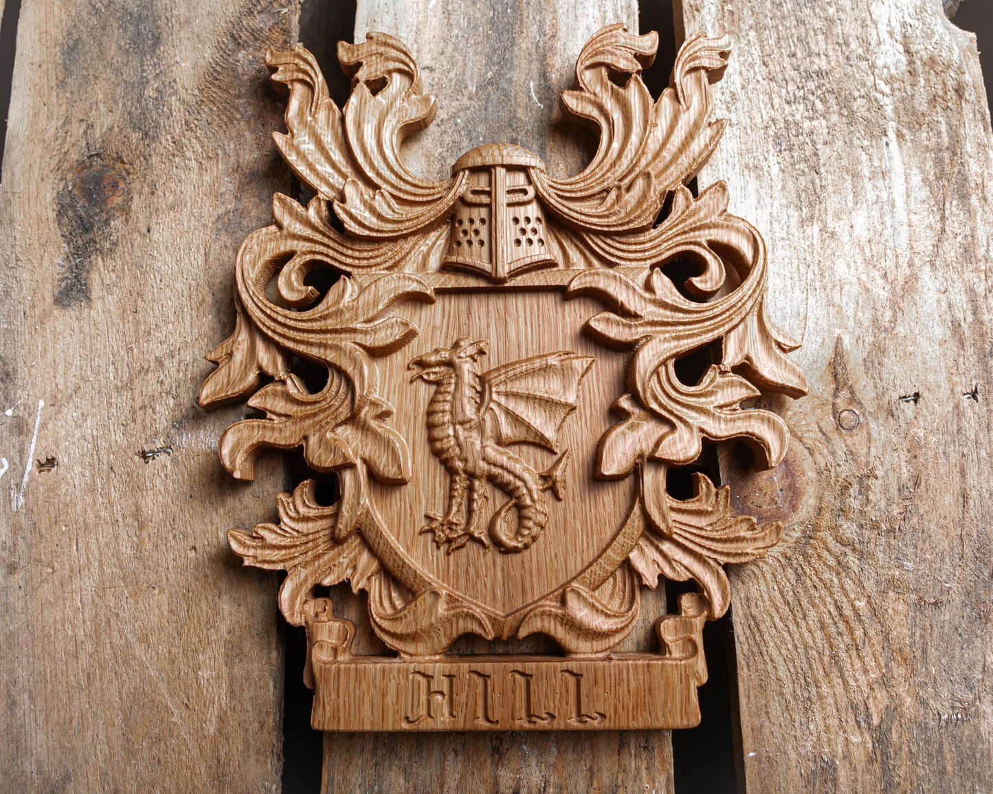 Rustic Family Crest - Custom Wood Coat of Arms - Gift for Dad - Gift for Groom Handmade Gift