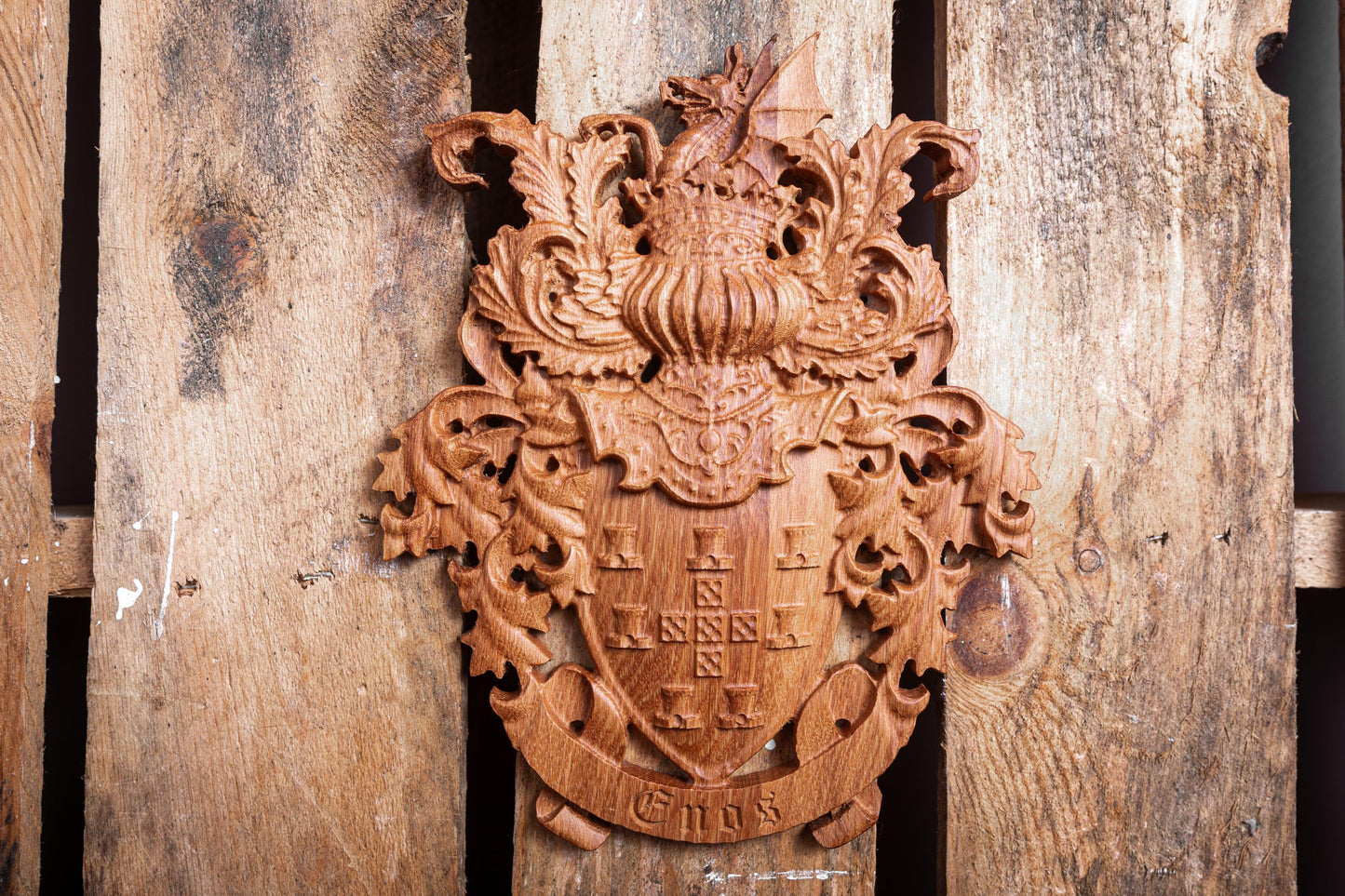Custom Family Crest - Traditional 5 Year Anniversary Gift - Coat of Arms - Family Name - Unique Handmade Gift