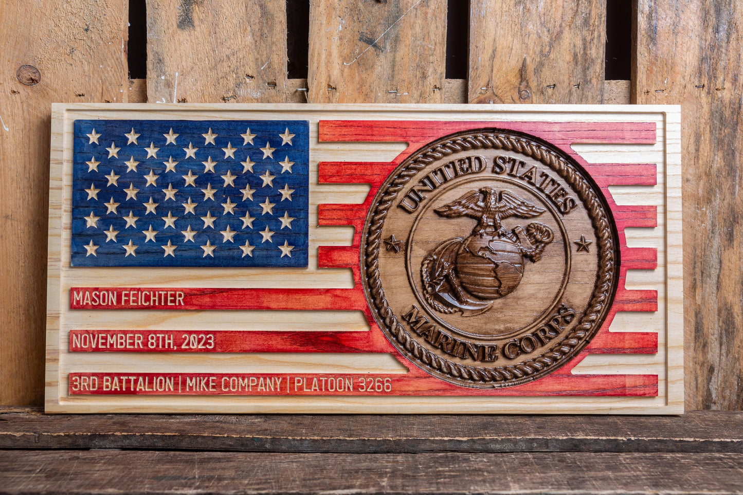 Personalized Military Flag - Army - Navy - Air Force - Marine