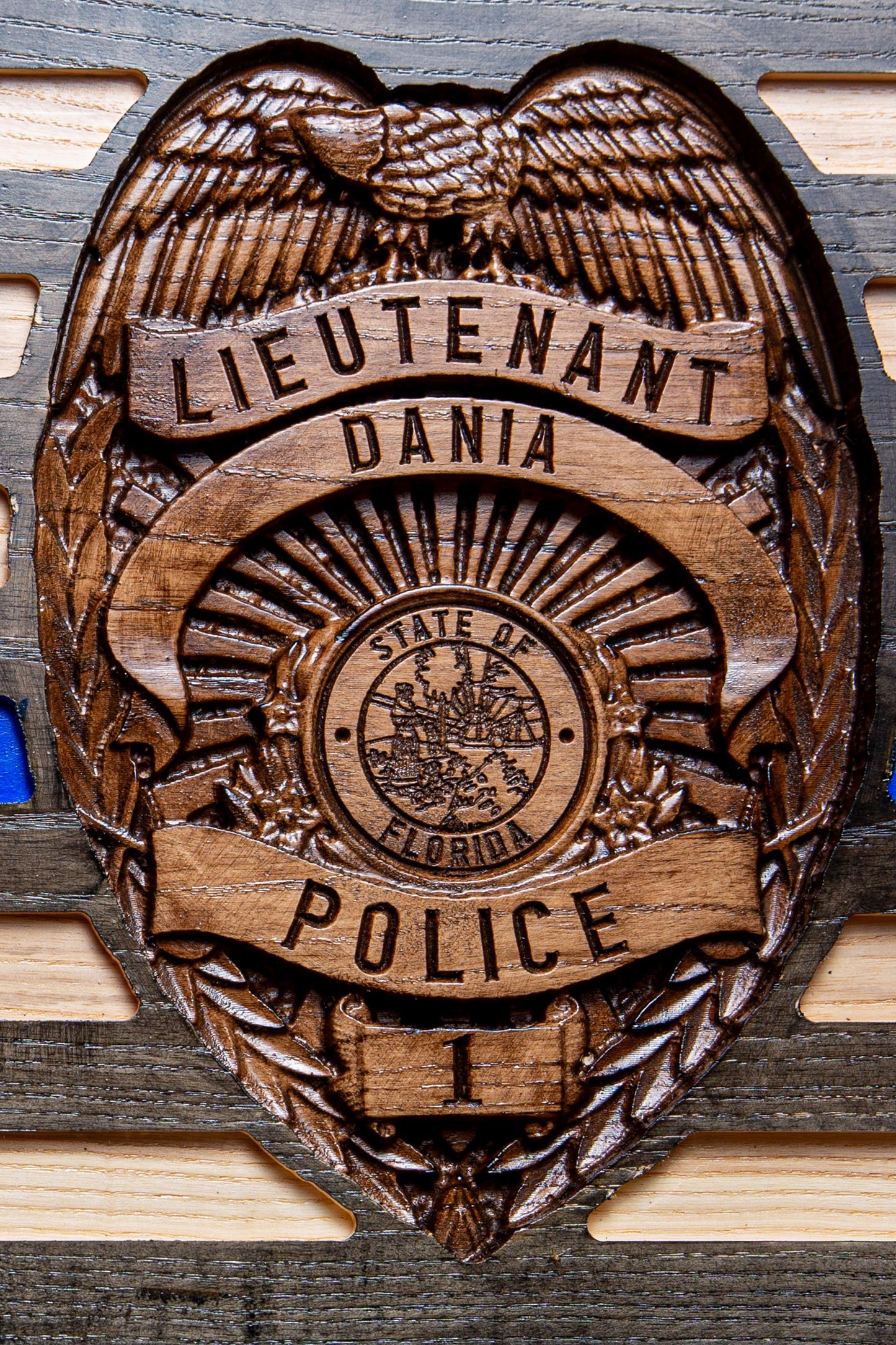 Unique Police Retirement Gift, Custom Thin Blue Line Flag with Personalized 3D Badge, Unique Handmade Gift
