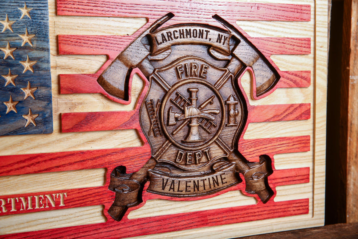 Personalized Firefighter Flag Retirement Gift, Graduation Gift, Unique Handmade Gift