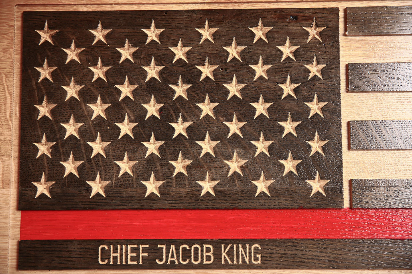 Custom Firefighter Retirement Gift, Personalized Thin Red Line Flag, Handmade Gift